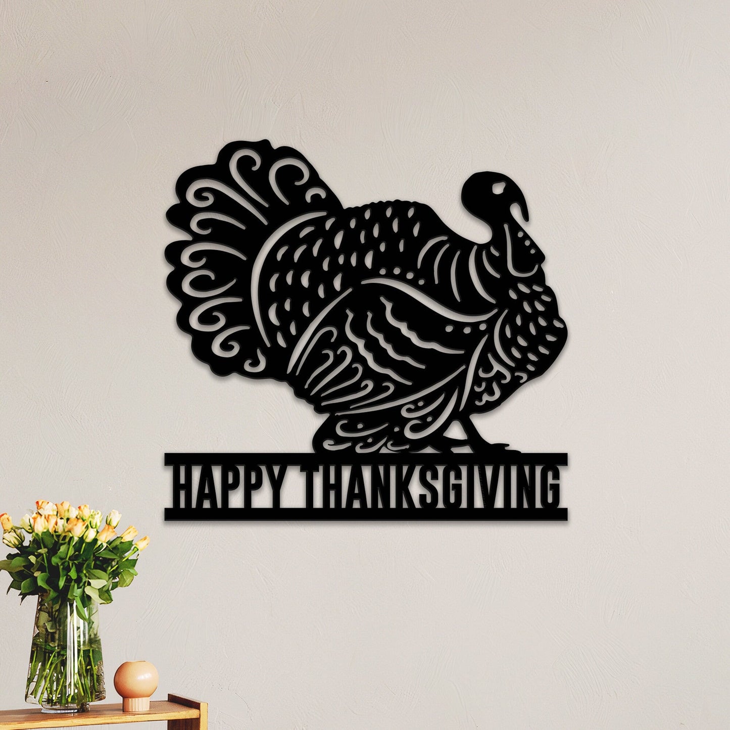 Personalized Turkey Metal Wall Art With Led Lights, Turkey Fall Sign, Fall Decoration, Thanksgiving Gift, Thanksgiving Decor, Family Gift