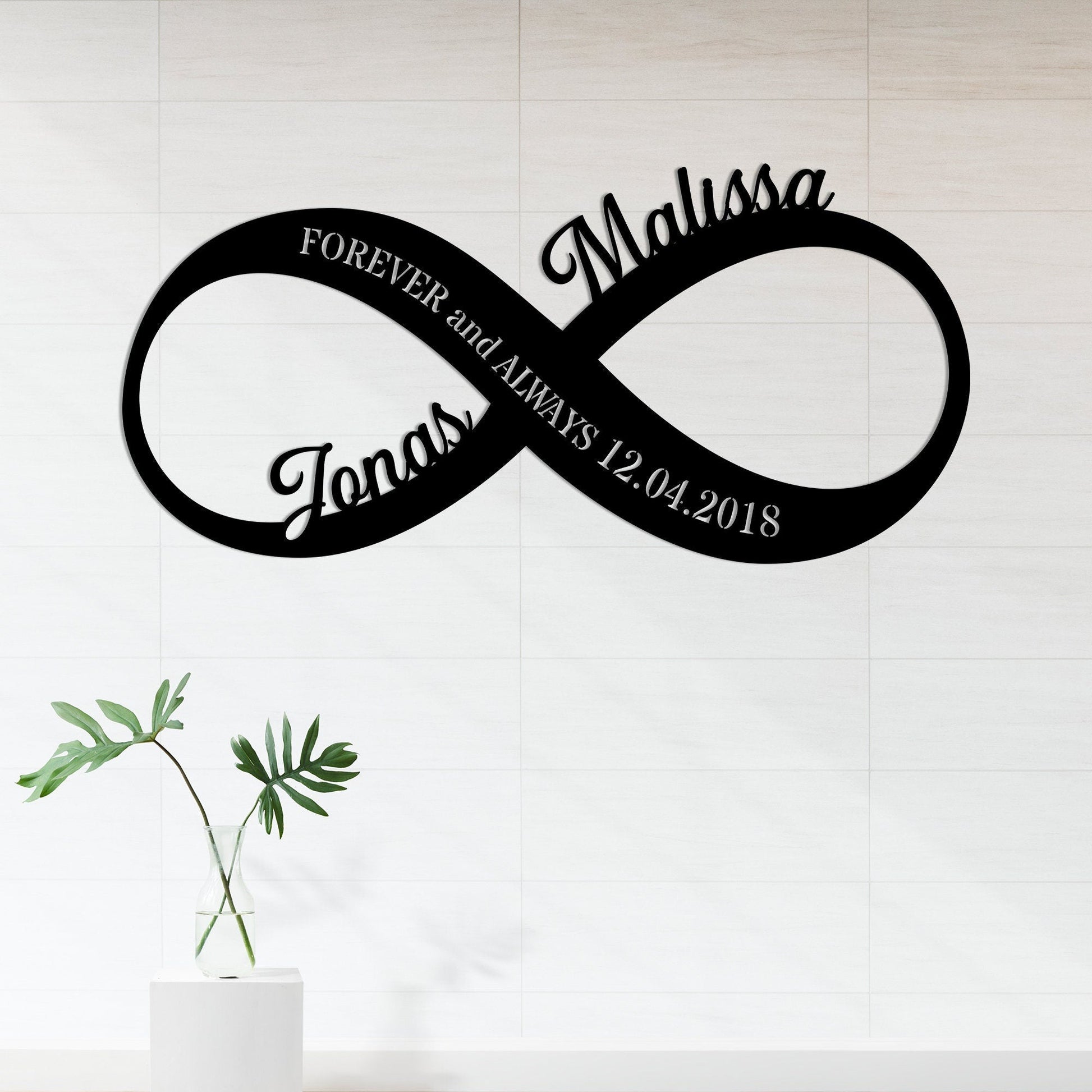 Personalized Metal Infinity Sign, Infinity Sign, Custom Infinity Metal Sign, Infinity Sign Name, newlywed gift,Anniversary Wedding Date Sign