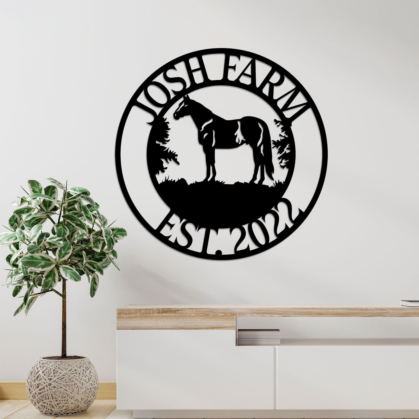 Personalized Horse Farm Metal Wall Art With Led Lights, Custom Farmhouse Sign, Birthday Gift, Farmhouse Decoration Gift For Famer, Father