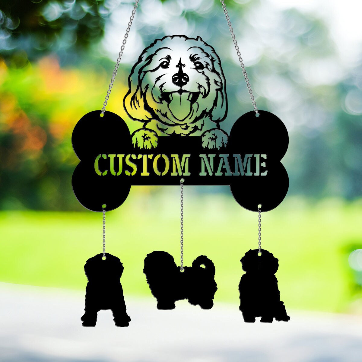 Cavachon Metal Wind Chime, Cavachon Dog Lover, Cavachon Metal Sign Outdoor Garden Decor, Cavachon Puppy Name Sign, Dog Mom Gift, Dog Owner