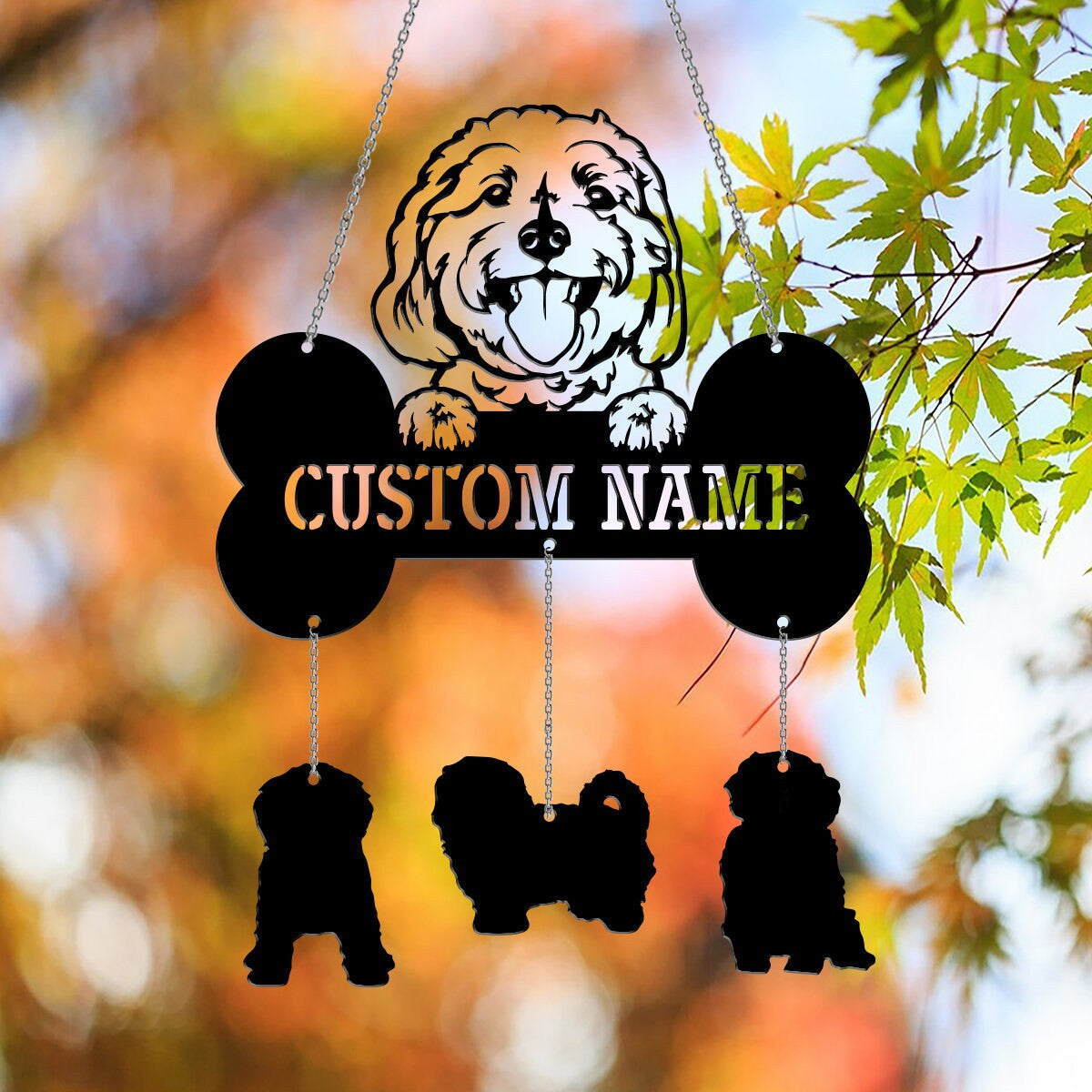 Cavachon Metal Wind Chime, Cavachon Dog Lover, Cavachon Metal Sign Outdoor Garden Decor, Cavachon Puppy Name Sign, Dog Mom Gift, Dog Owner