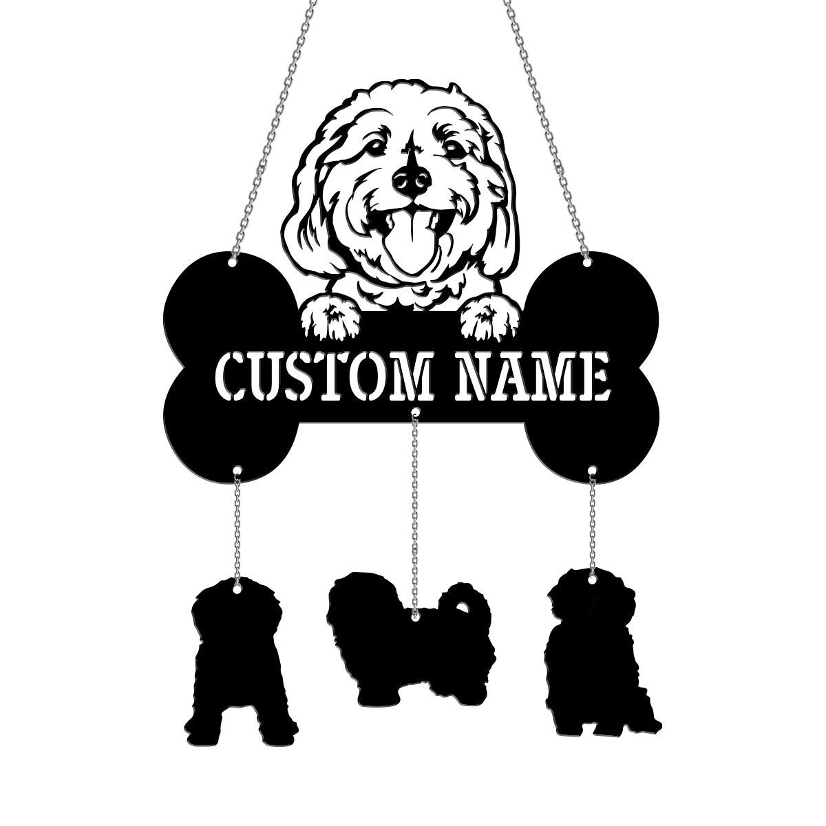 Cavachon Metal Wind Chime, Cavachon Dog Lover, Cavachon Metal Sign Outdoor Garden Decor, Cavachon Puppy Name Sign, Dog Mom Gift, Dog Owner