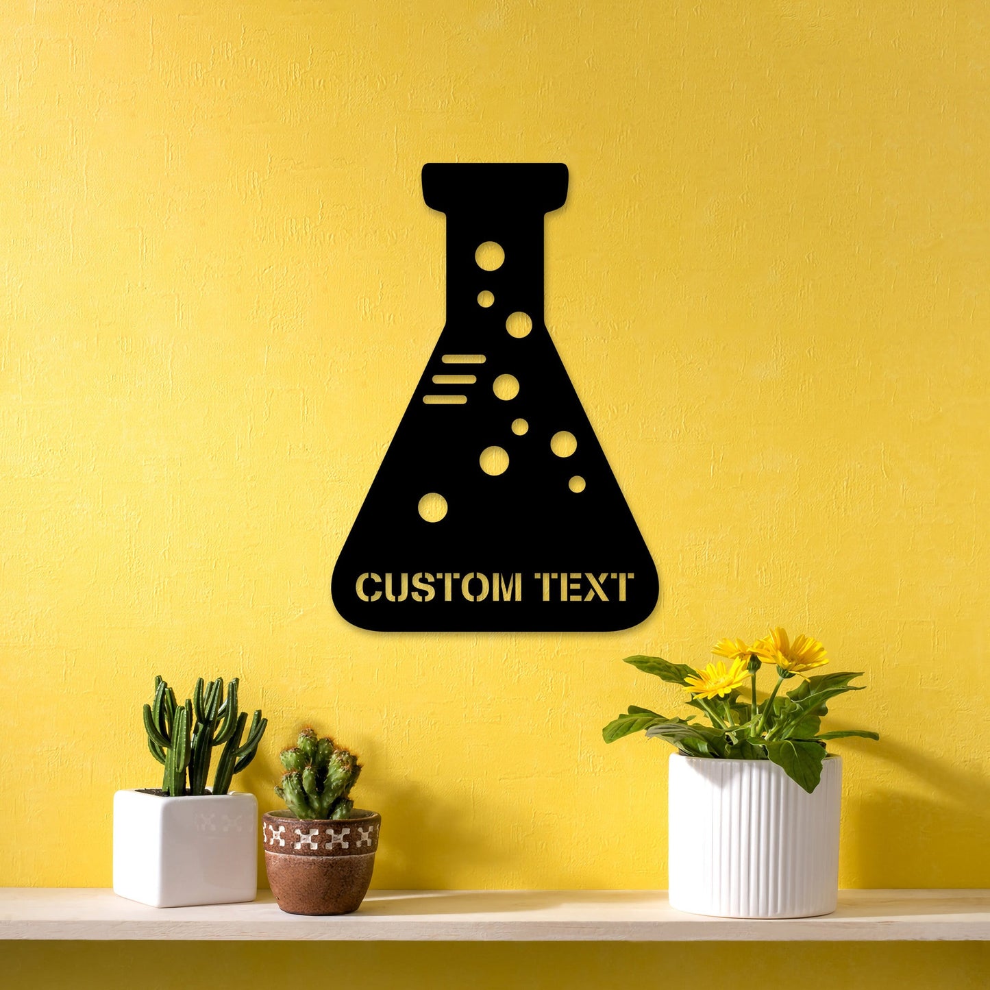 Personalized Science Beaker Metal Wall Art With Led Lights, Customized Science Teacher, Science Student, Chemistry Class Decor, Lab Decor