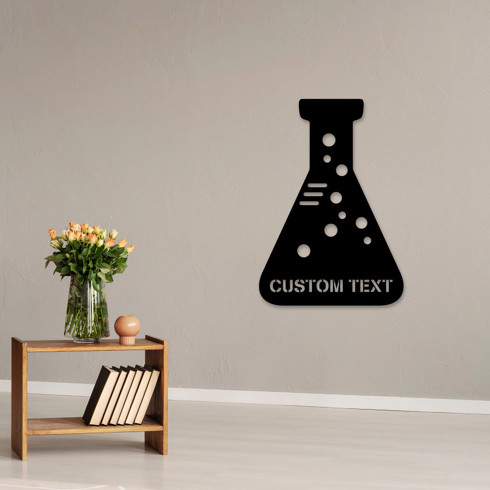 Personalized Science Beaker Metal Wall Art With Led Lights, Customized Science Teacher, Science Student, Chemistry Class Decor, Lab Decor