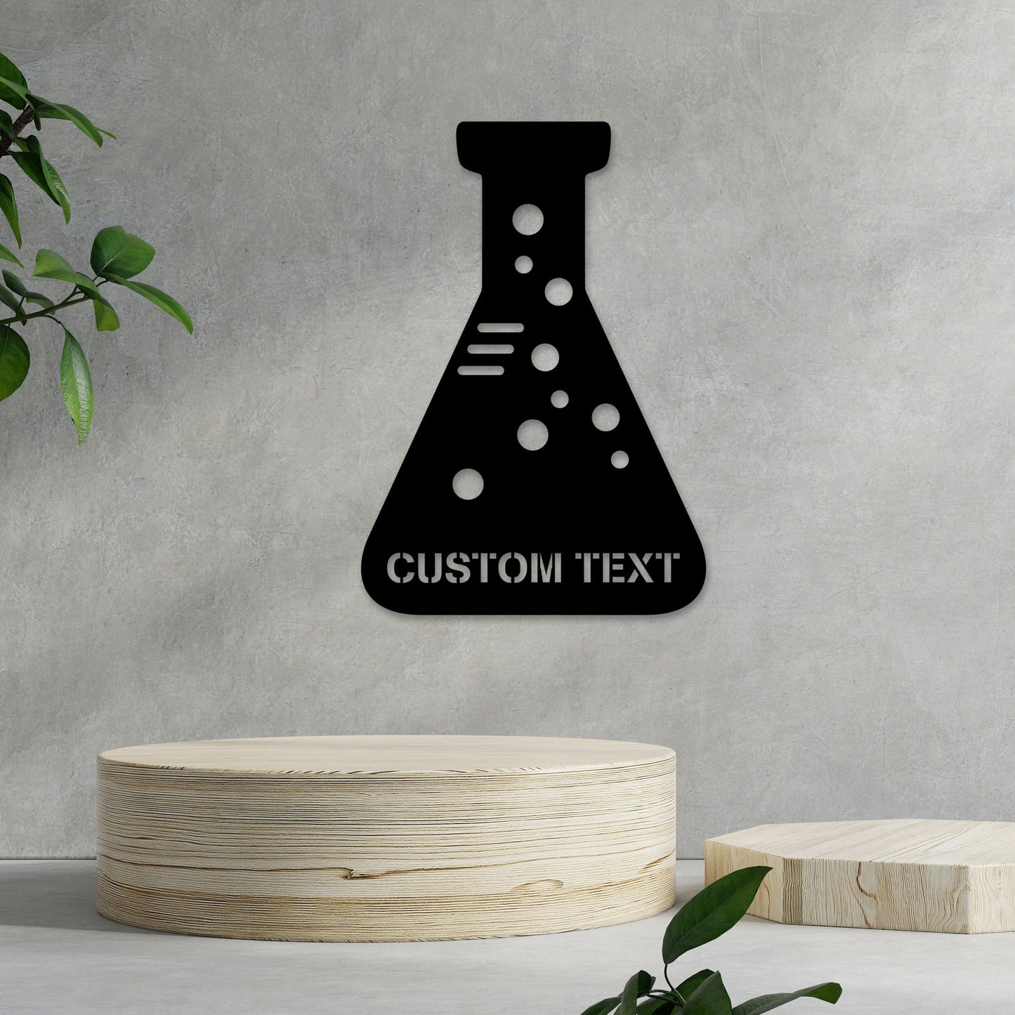 Personalized Science Beaker Metal Wall Art With Led Lights, Customized Science Teacher, Science Student, Chemistry Class Decor, Lab Decor