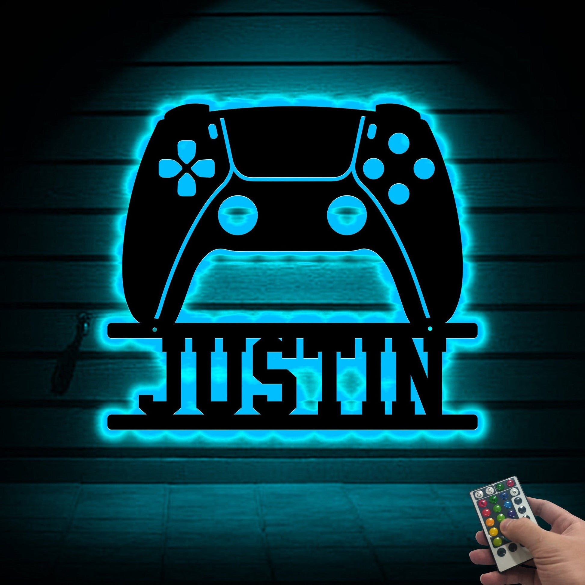 Personalized Game Controller Metal Wall Art With Led Lights, Custom Gamer Room Sign Gaming Zone Decor Gift For Gamer Boyfriend Husband Gifts