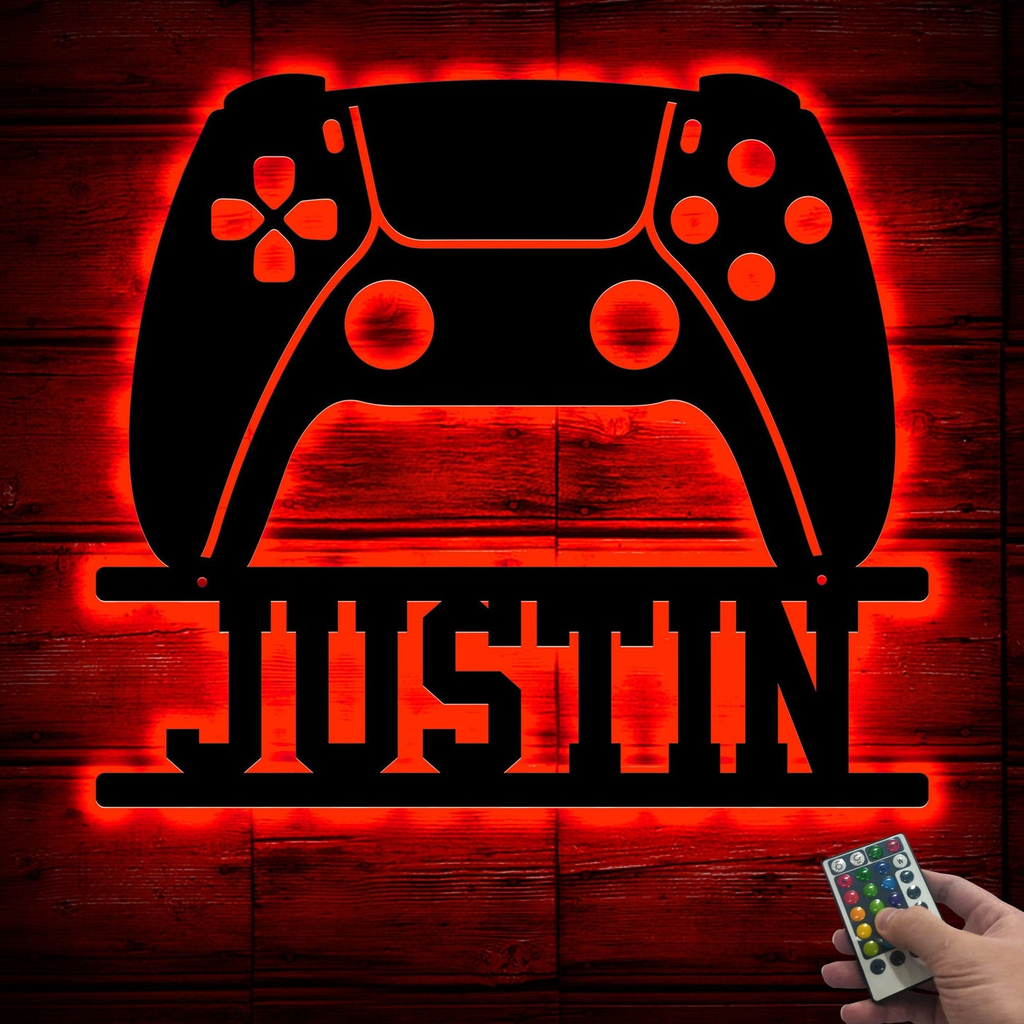 Personalized Game Controller Metal Wall Art With Led Lights, Custom Gamer Room Sign Gaming Zone Decor Gift For Gamer Boyfriend Husband Gifts