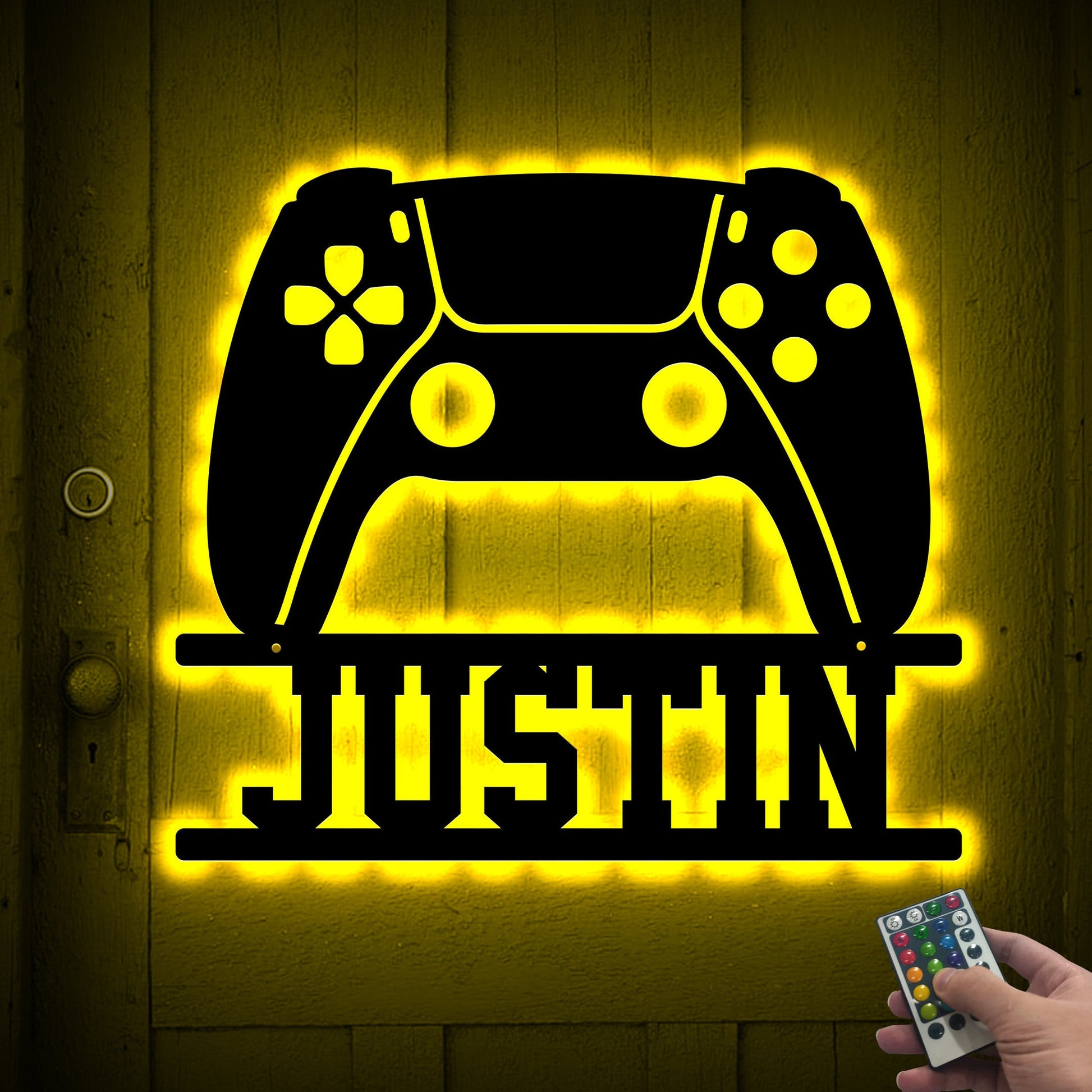 Personalized Game Controller Metal Wall Art With Led Lights, Custom Gamer Room Sign Gaming Zone Decor Gift For Gamer Boyfriend Husband Gifts