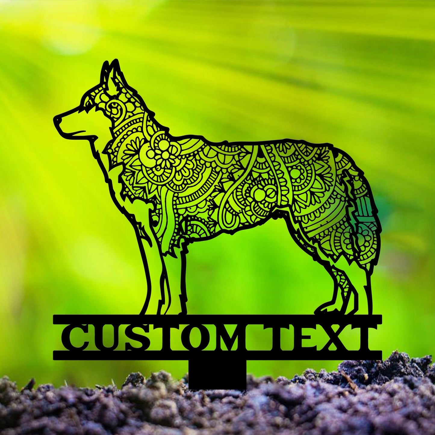 Siberian Husky Mandala Garden Stake Metal, Siberian Husky Zentangle Metal Yard Art, Siberian Husky Gift, Dog Garden Sign, Outdoor Decor