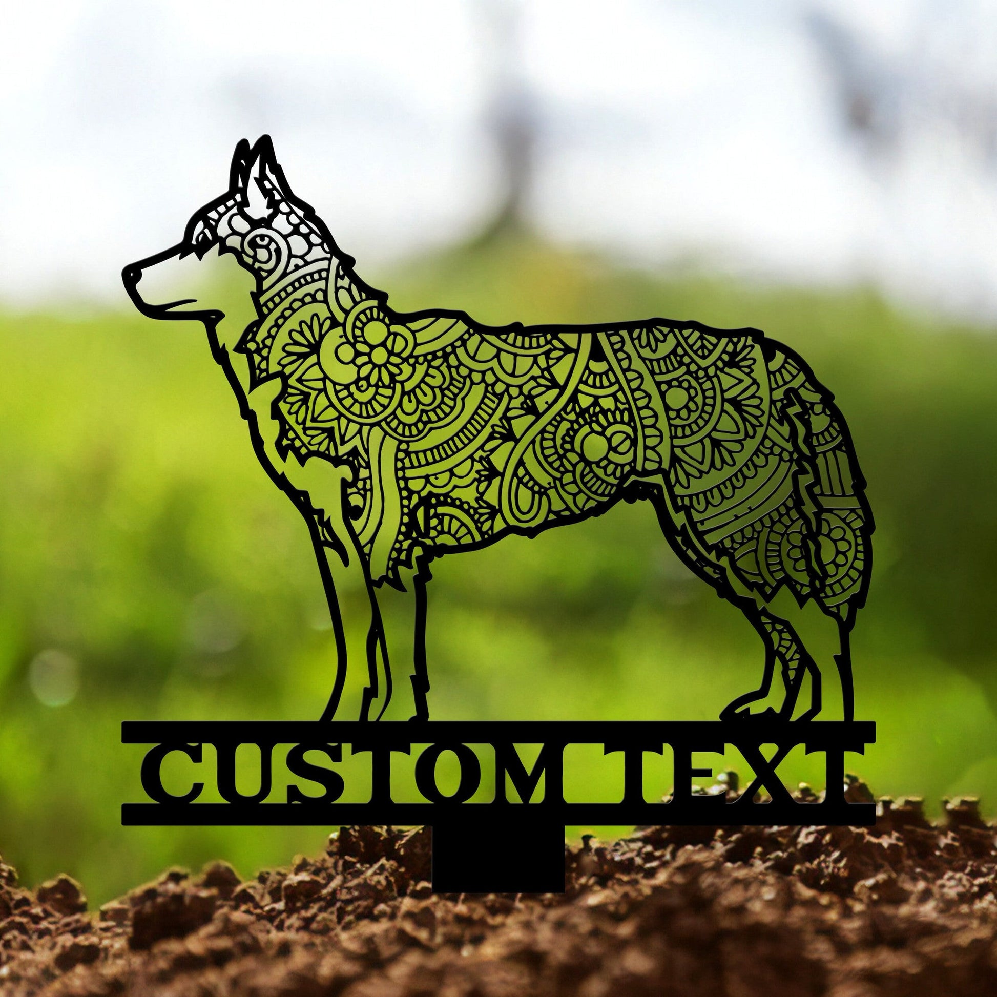 Siberian Husky Mandala Garden Stake Metal, Siberian Husky Zentangle Metal Yard Art, Siberian Husky Gift, Dog Garden Sign, Outdoor Decor