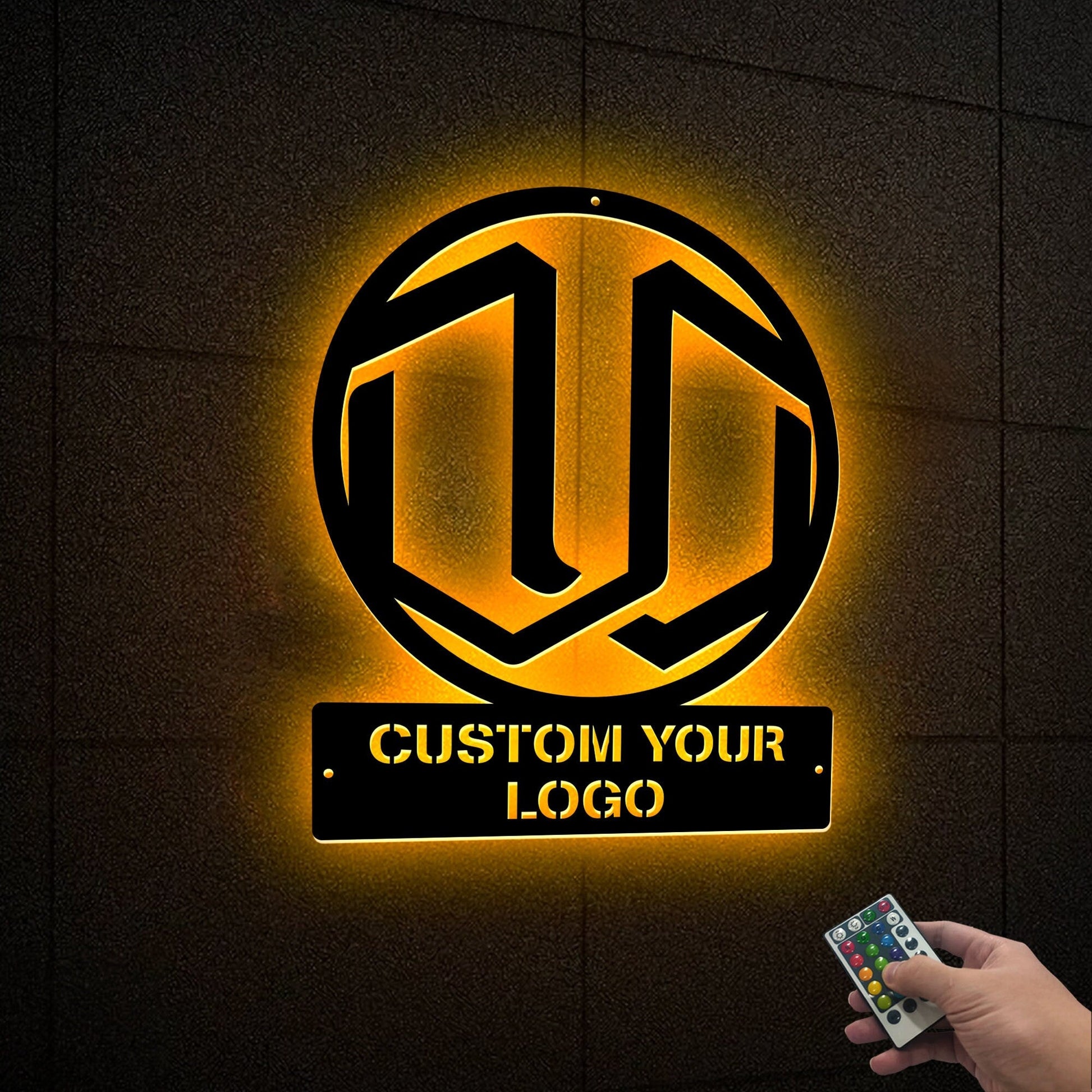 Custom Logo Metal Wall Art With Led Lights, Personalized Logo Art Sign, Custom Company Logo, Metal Wall Decor, Door Hanging, Company Gift