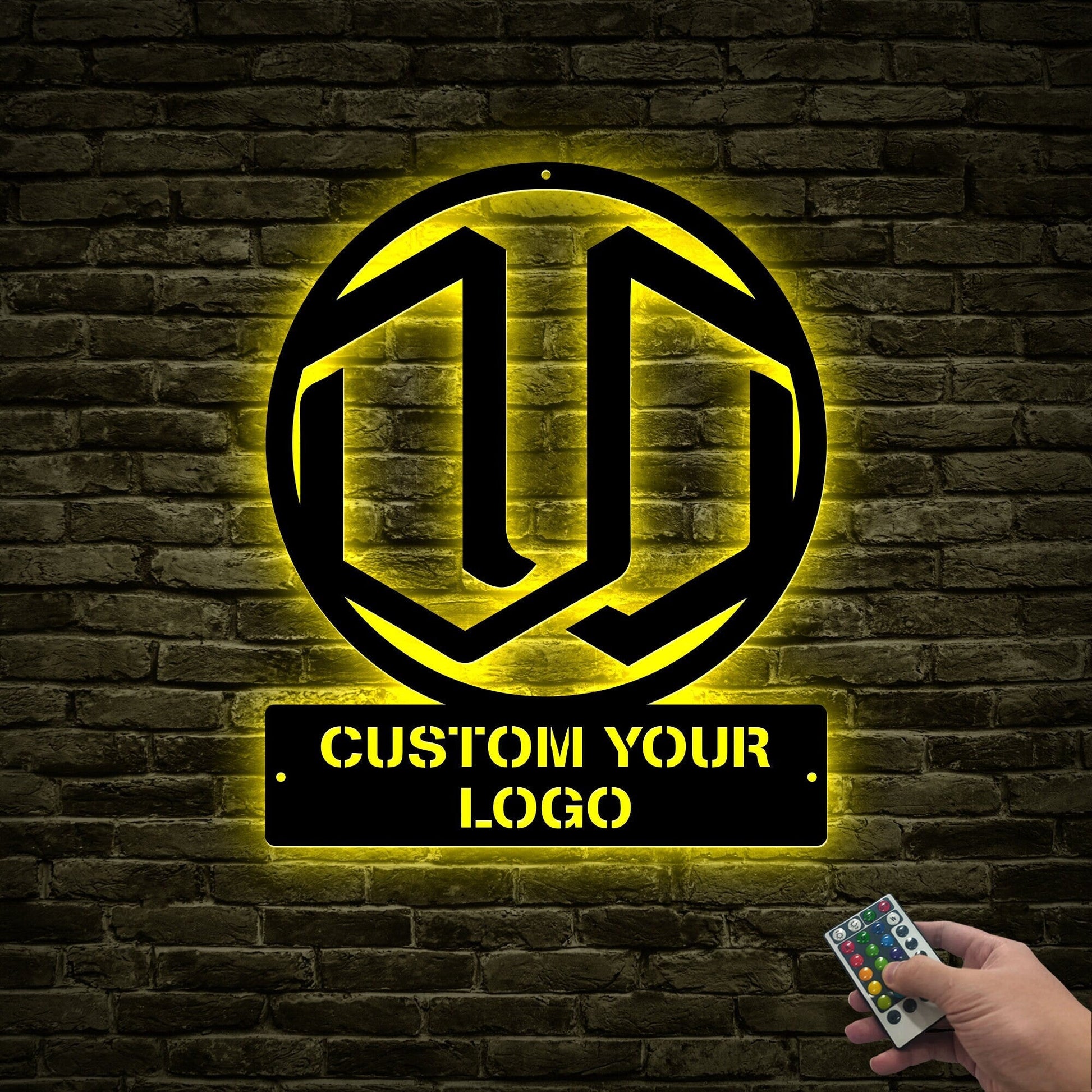 Custom Logo Metal Wall Art With Led Lights, Personalized Logo Art Sign, Custom Company Logo, Metal Wall Decor, Door Hanging, Company Gift