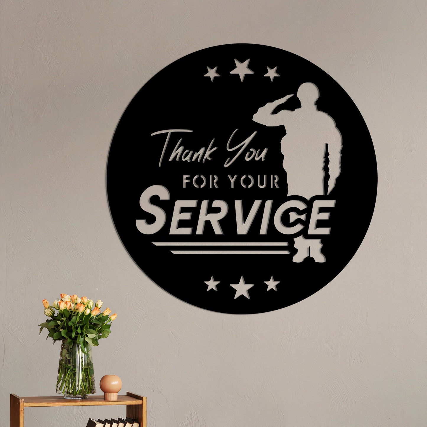 Thank You For Your Service Metal Wall Art With Led Lights, Proud Veteran Sign, US Army Veteran Gift, US Soldier Gift, Dad Gift