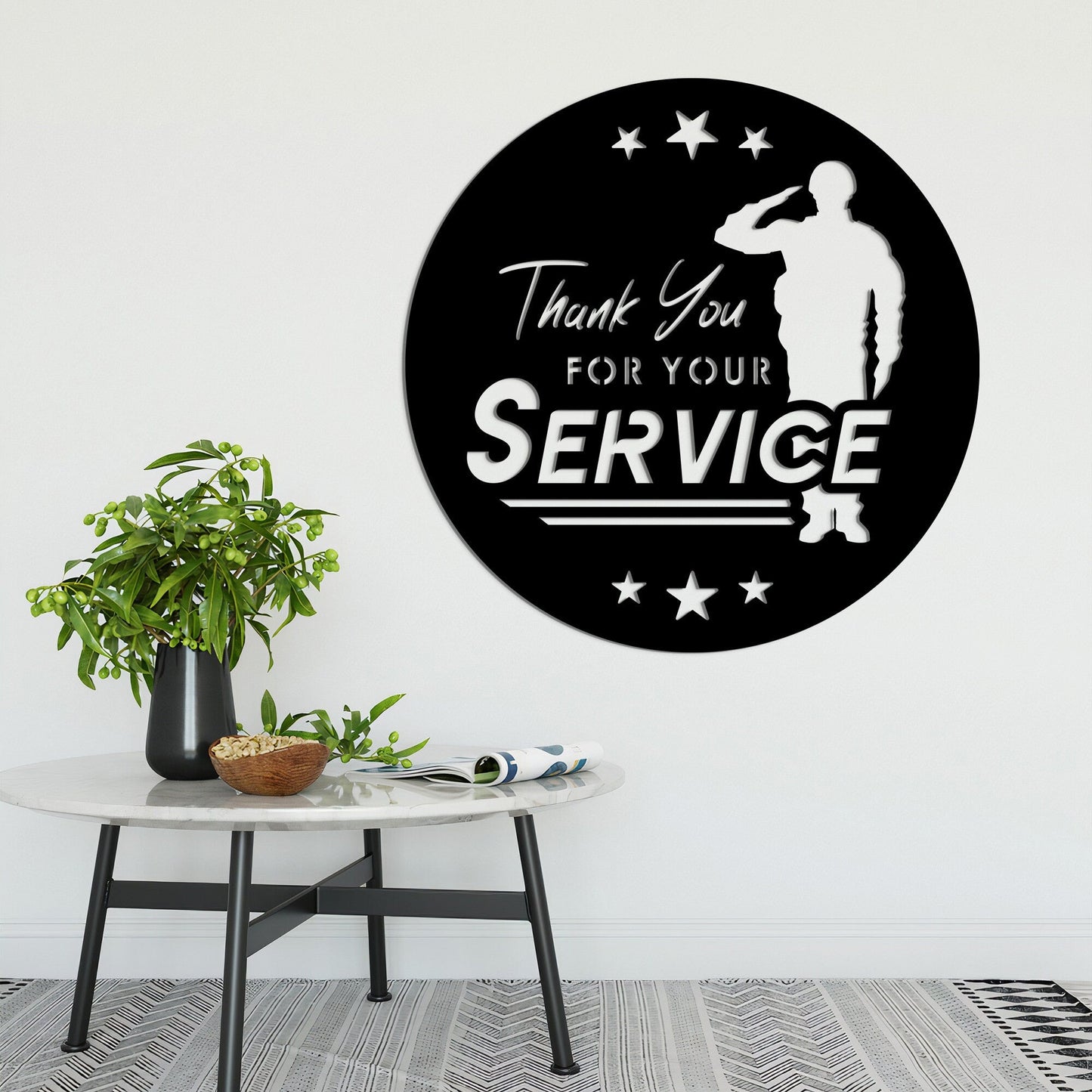 Thank You For Your Service Metal Wall Art With Led Lights, Proud Veteran Sign, US Army Veteran Gift, US Soldier Gift, Dad Gift