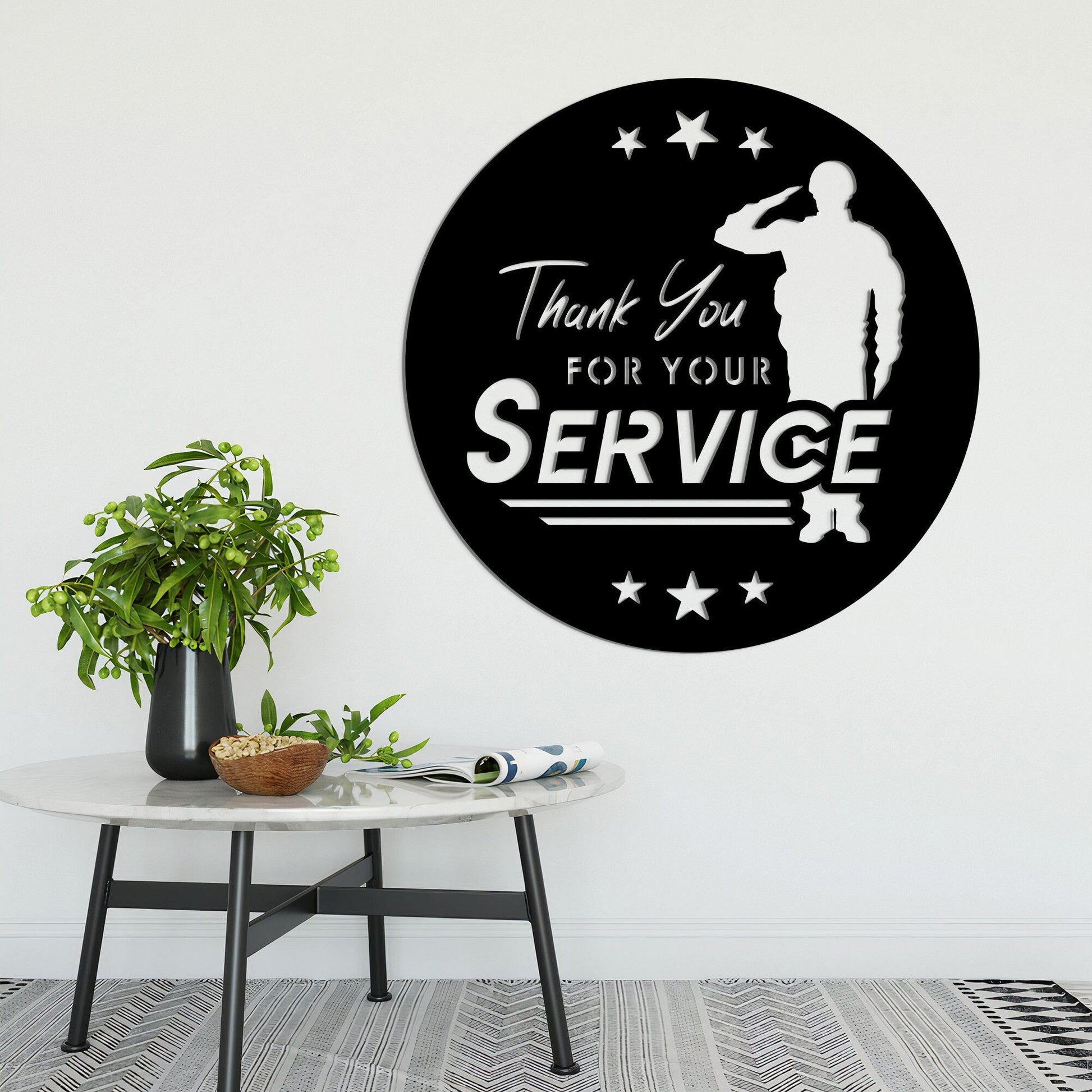 Thank You For Your Service Metal Wall Art With Led Lights, Proud Veteran Sign, US Army Veteran Gift, US Soldier Gift, Dad Gift