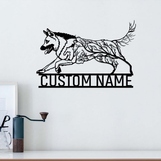 Personalized Metal Dog Wall Art, Branch and Dog Wall Decor, Dog Wall Decor, Large Dog Wall Art, Living Room Bedroom Decor, Dog Lover Gift