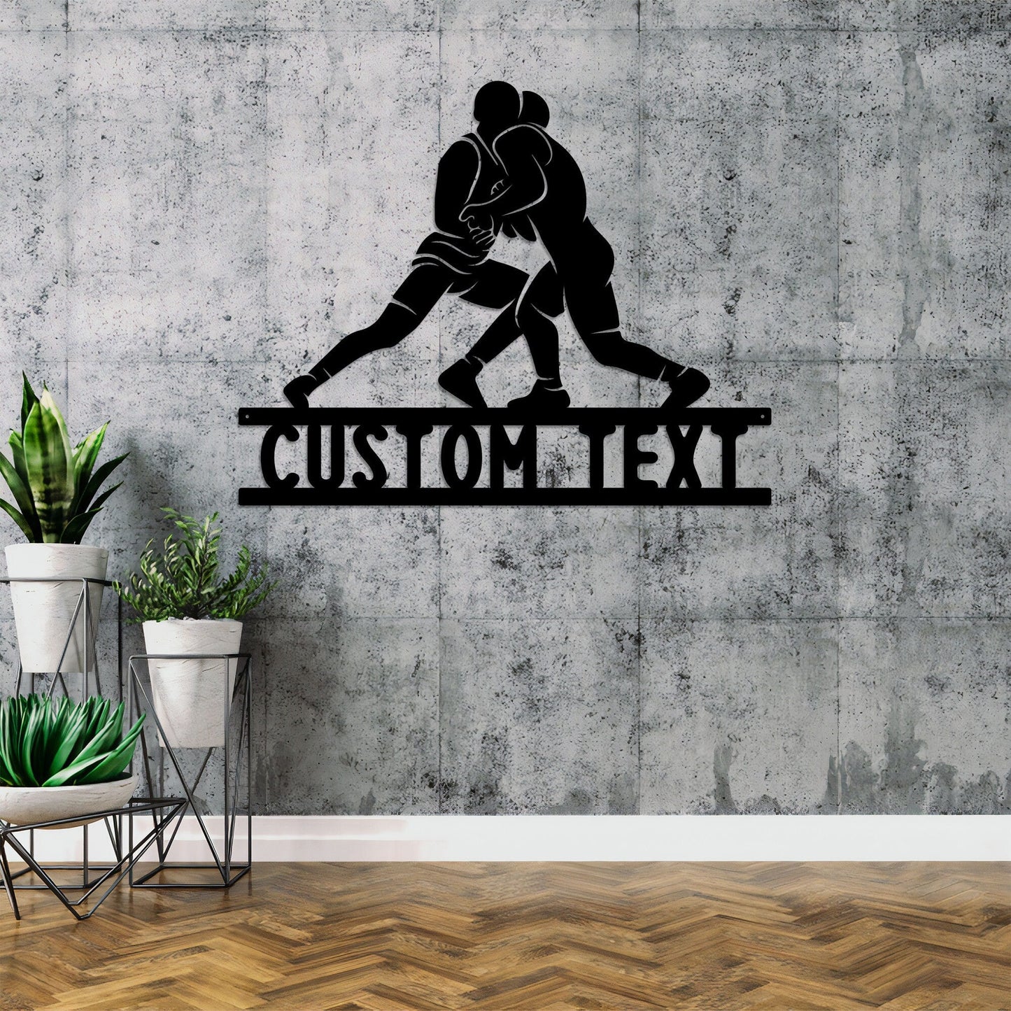 Personalized Wrestling Sport Metal Wall Art With Led Lights, Wrestling Sign, Birthday Gift, Gift For Boyfriend, Living Room Decoration