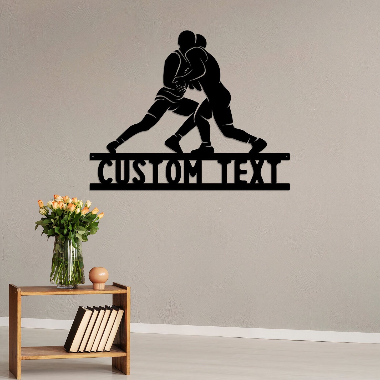 Personalized Wrestling Sport Metal Wall Art With Led Lights, Wrestling Sign, Birthday Gift, Gift For Boyfriend, Living Room Decoration