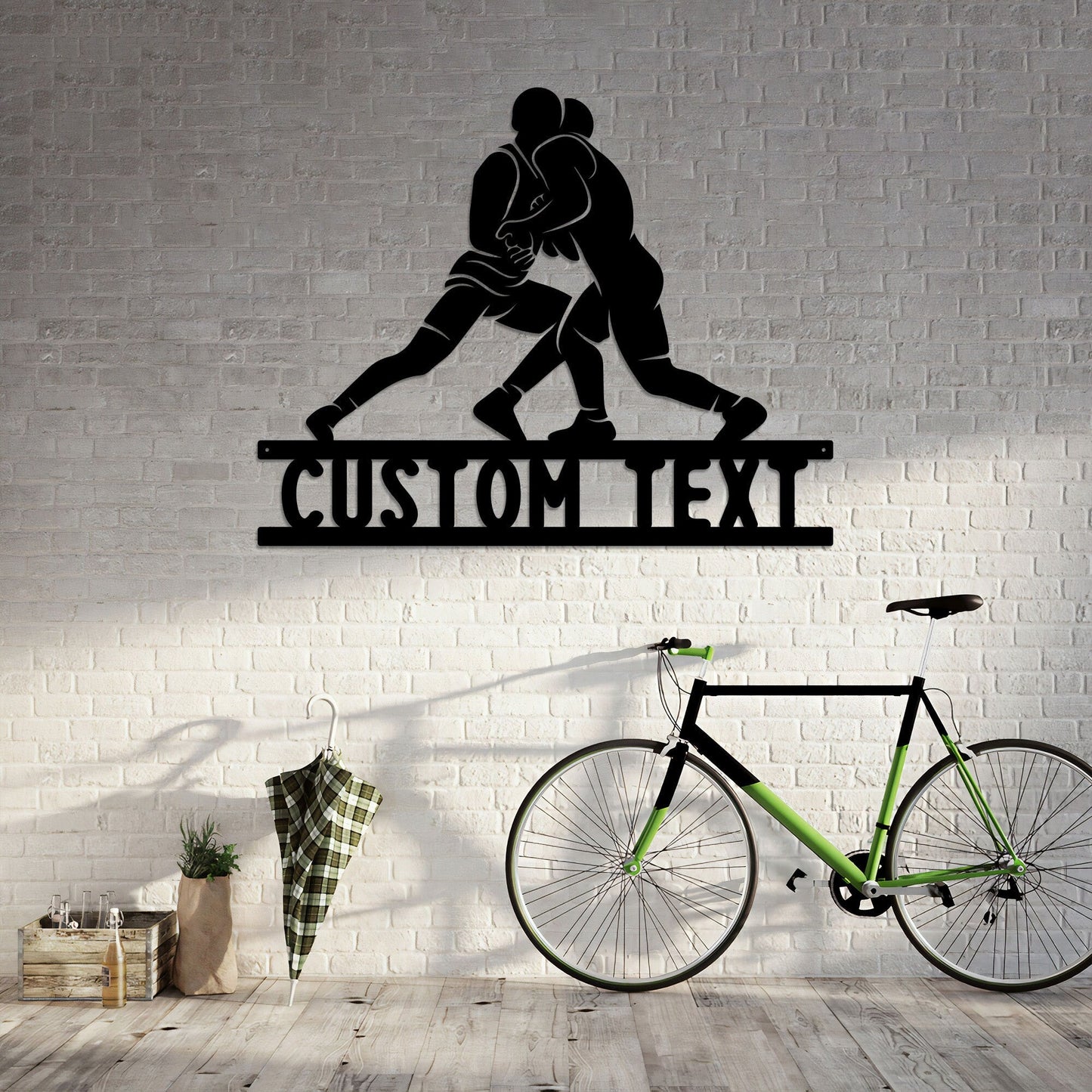 Personalized Wrestling Sport Metal Wall Art With Led Lights, Wrestling Sign, Birthday Gift, Gift For Boyfriend, Living Room Decoration