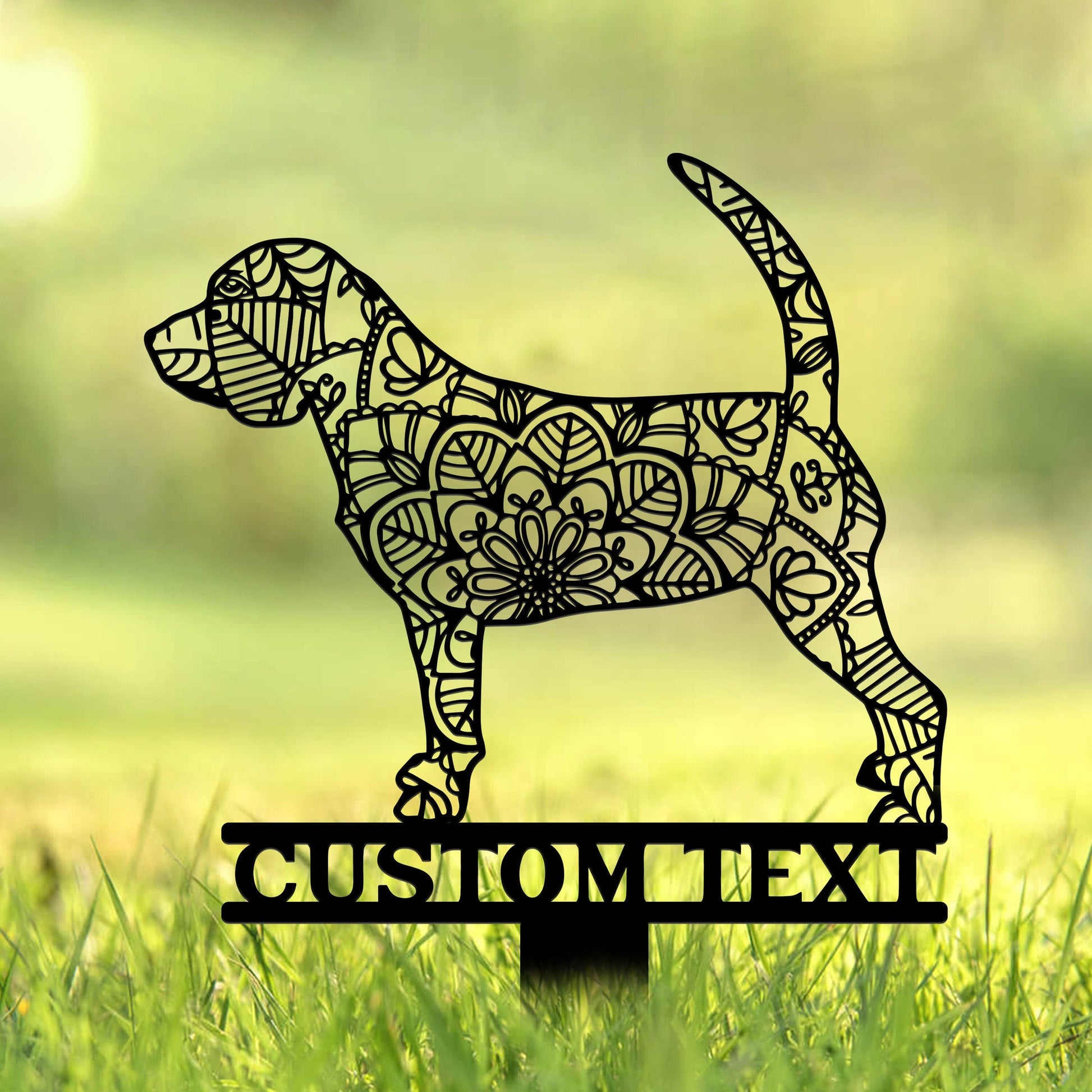 Beagle Mandala Garden Stake Metal, Beagle Zentangle Metal Yard Art, Dog Garden Sign, Beagle Lover Gifts, Outdoor Decor, Beagle Yard Decor