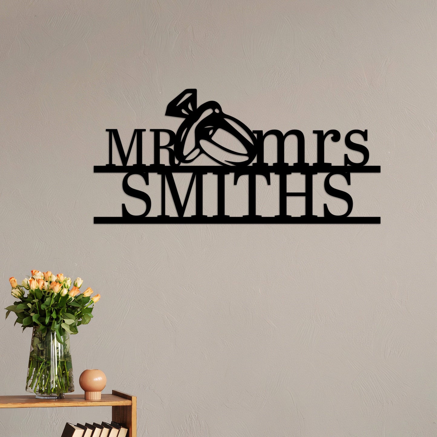 Personalized Mr&Mrs Metal Wall Art With Lights, Couple Name Sign, Wedding Room Decoration, Anniversary Gift, Special Gift For Bride Groom