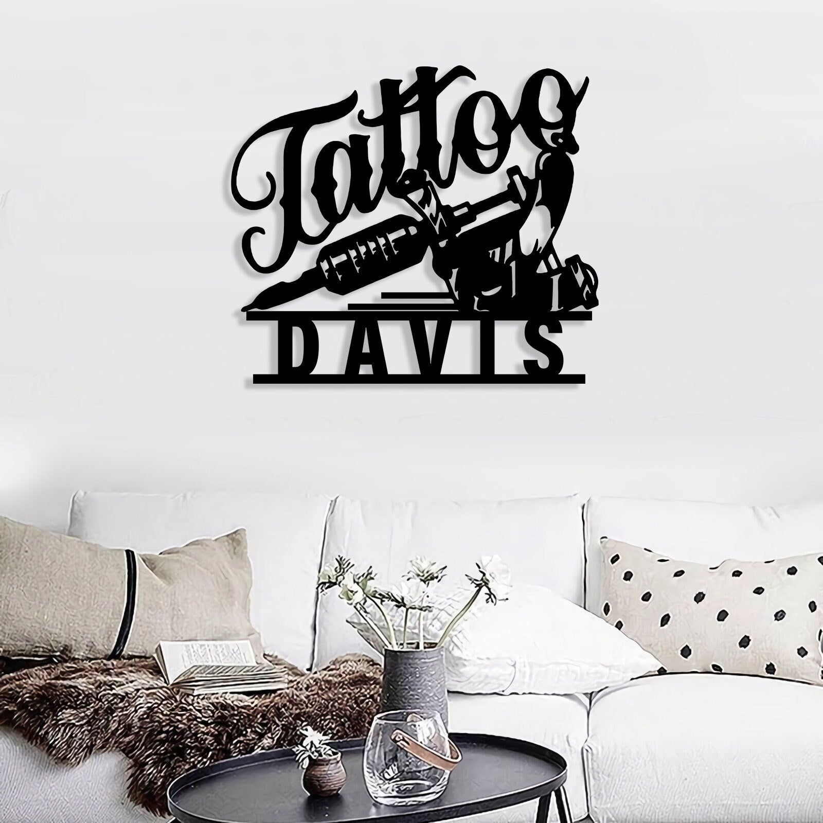 Personalized Tattoo Studio Metal Sign, Tattoo Studio Wall Art, Gift For Tattooist, Housewarming Gift, Studio Decor