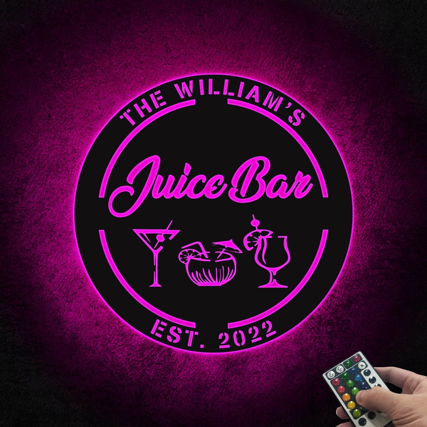 Personalized Juice Bar Metal Wall Art With Led Lights, Custom Bar Sign, Custom Gift For Juice & Smoothie Shop, Gift For Friend, Shop Owner