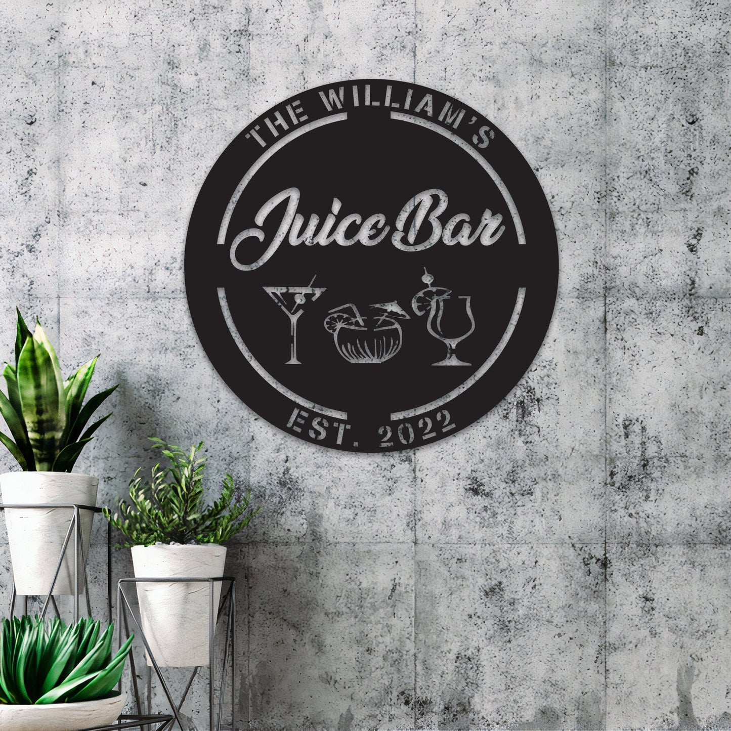 Personalized Juice Bar Metal Wall Art With Led Lights, Custom Bar Sign, Custom Gift For Juice & Smoothie Shop, Gift For Friend, Shop Owner