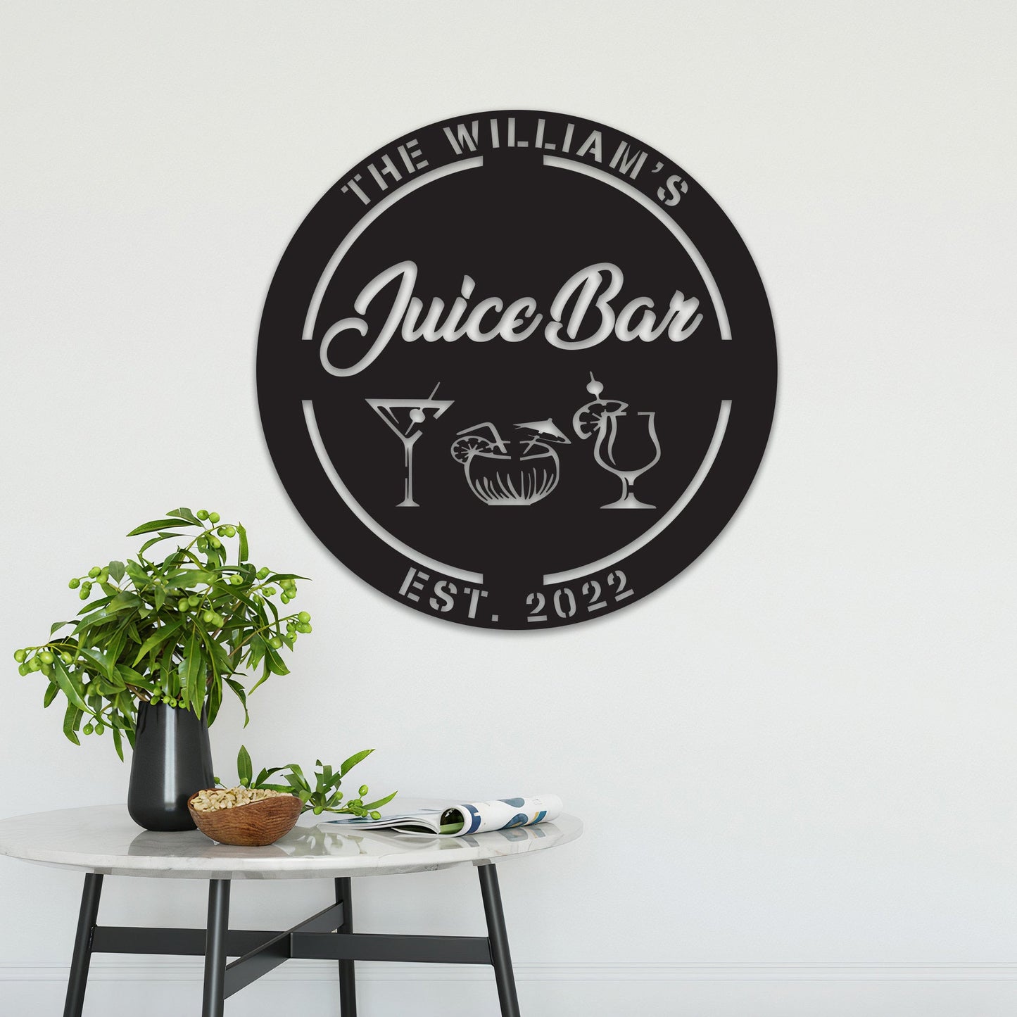 Personalized Juice Bar Metal Wall Art With Led Lights, Custom Bar Sign, Custom Gift For Juice & Smoothie Shop, Gift For Friend, Shop Owner