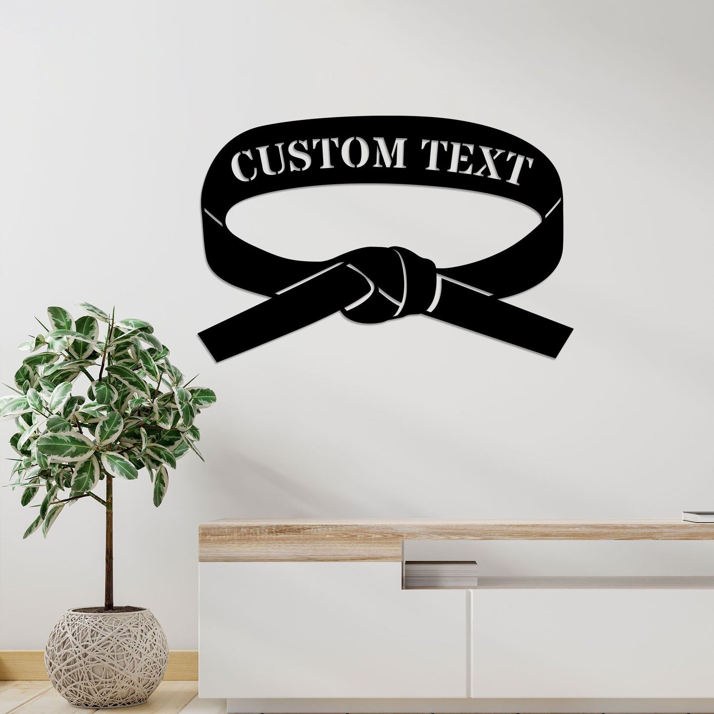 Personalized Judo Black Belt Metal Wall Art With Led Lights, Judo Belt Sign, Martial Arts Sign, Christmas Gift, Judo Inspirational gifts