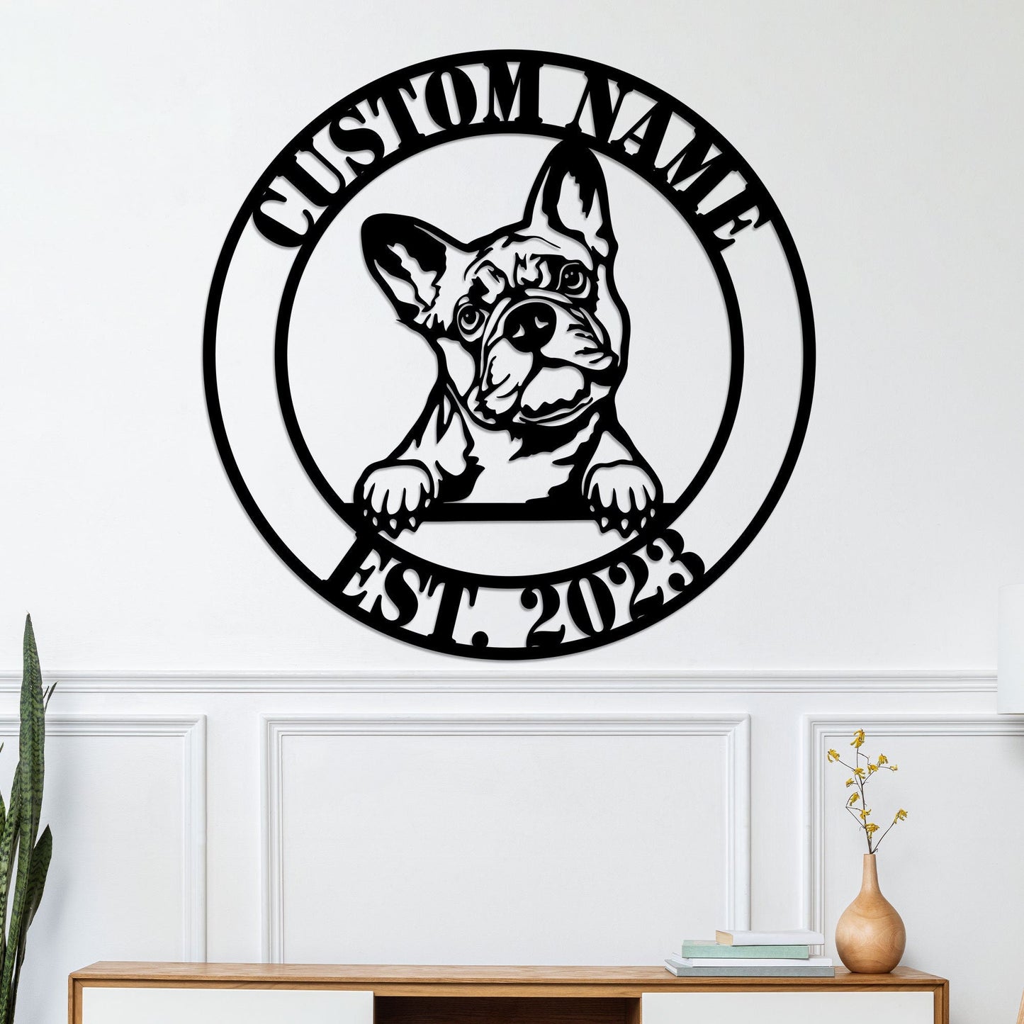 Custom French Bulldog Metal Sign with Led Lights, French Bulldog Gift, Dog Owner Gift, Dog Welcome Sign, French Bulldog Metal Wall Hanging