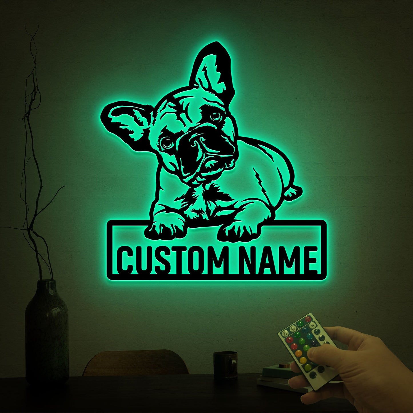 Custom French Bulldog Metal Sign with Led Light, French Bulldog Metal Wall Art, French Bulldog Gift, Metal Dog Decor, Dog Owner Gift