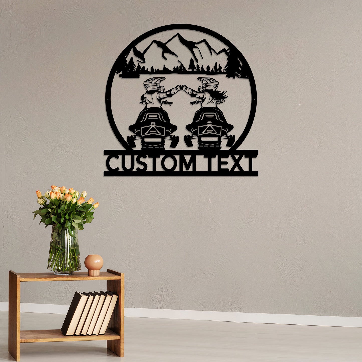 Personalized Son & Daughter Snowmobile Metal Wall Art With Led Lights, Children Life Sign, Winter Game Sign, Snow Adventure Sign, Xmas Gift