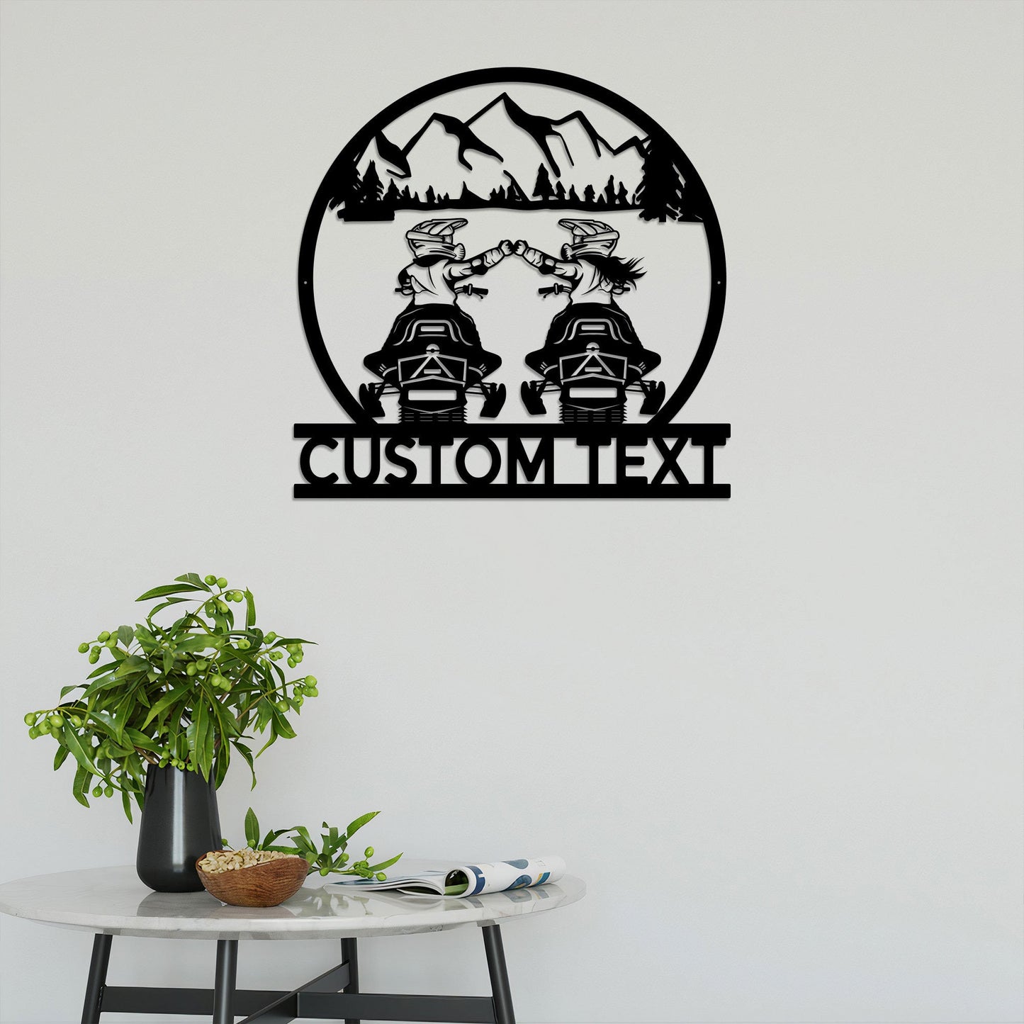 Personalized Son & Daughter Snowmobile Metal Wall Art With Led Lights, Children Life Sign, Winter Game Sign, Snow Adventure Sign, Xmas Gift