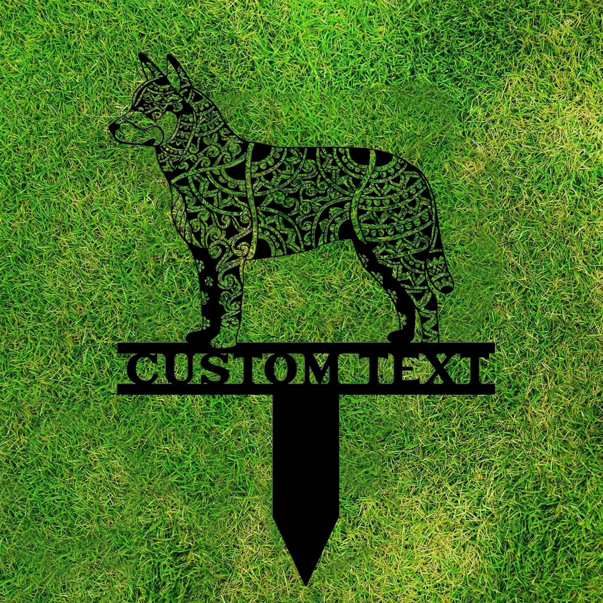 Australian Cattle Dog Mandala Garden Stake Metal, Australian Cattle Dog Zentangle Metal Yard Art, Dog Garden Sign Outdoor Decor, Dog Stake