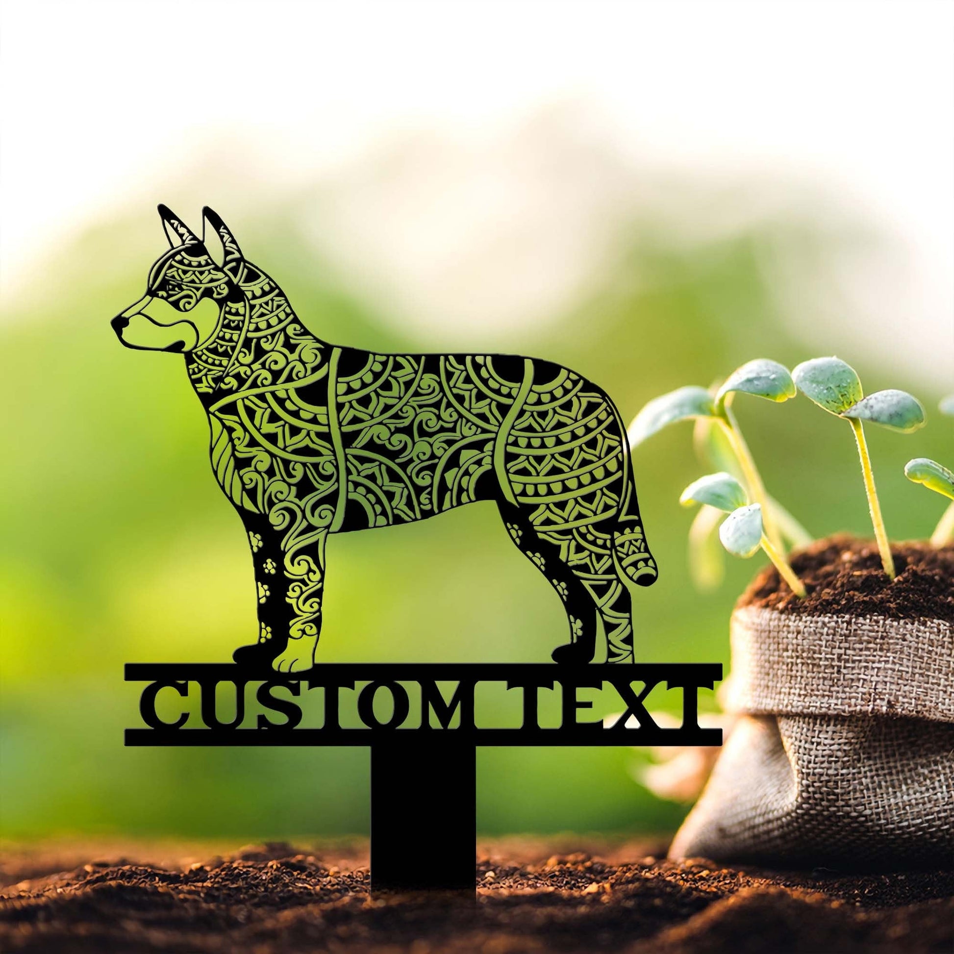 Australian Cattle Dog Mandala Garden Stake Metal, Australian Cattle Dog Zentangle Metal Yard Art, Dog Garden Sign Outdoor Decor, Dog Stake