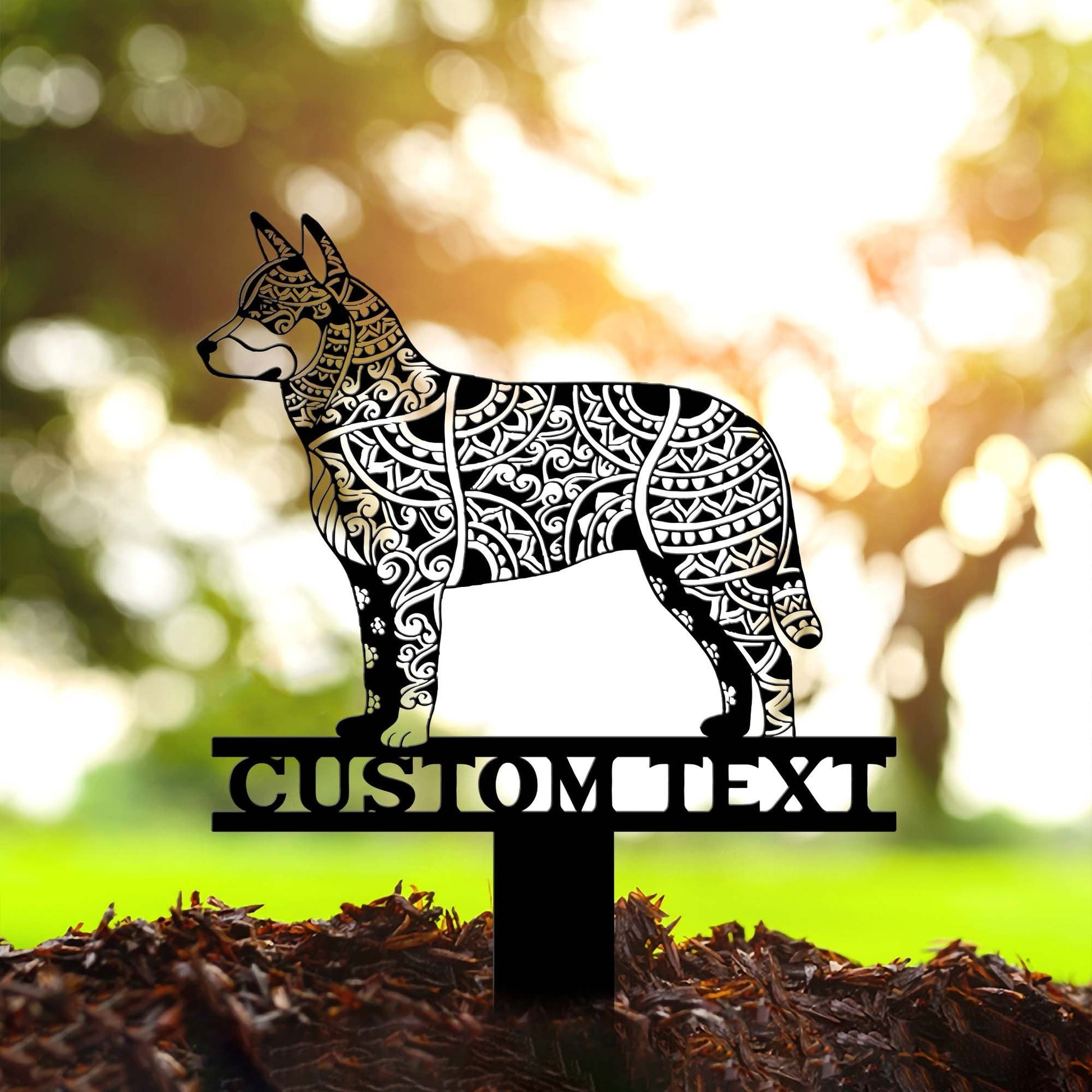 Australian Cattle Dog Mandala Garden Stake Metal, Australian Cattle Dog Zentangle Metal Yard Art, Dog Garden Sign Outdoor Decor, Dog Stake