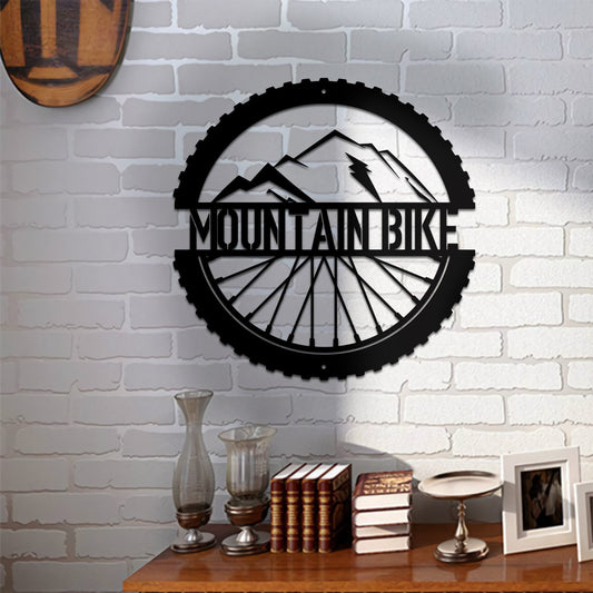 Personalized Metal Mountain Bike Sign, Family Name Metal Sign, Mountain Biking Sign, Bicycle Lover Gift, Metal Biker Wall Art