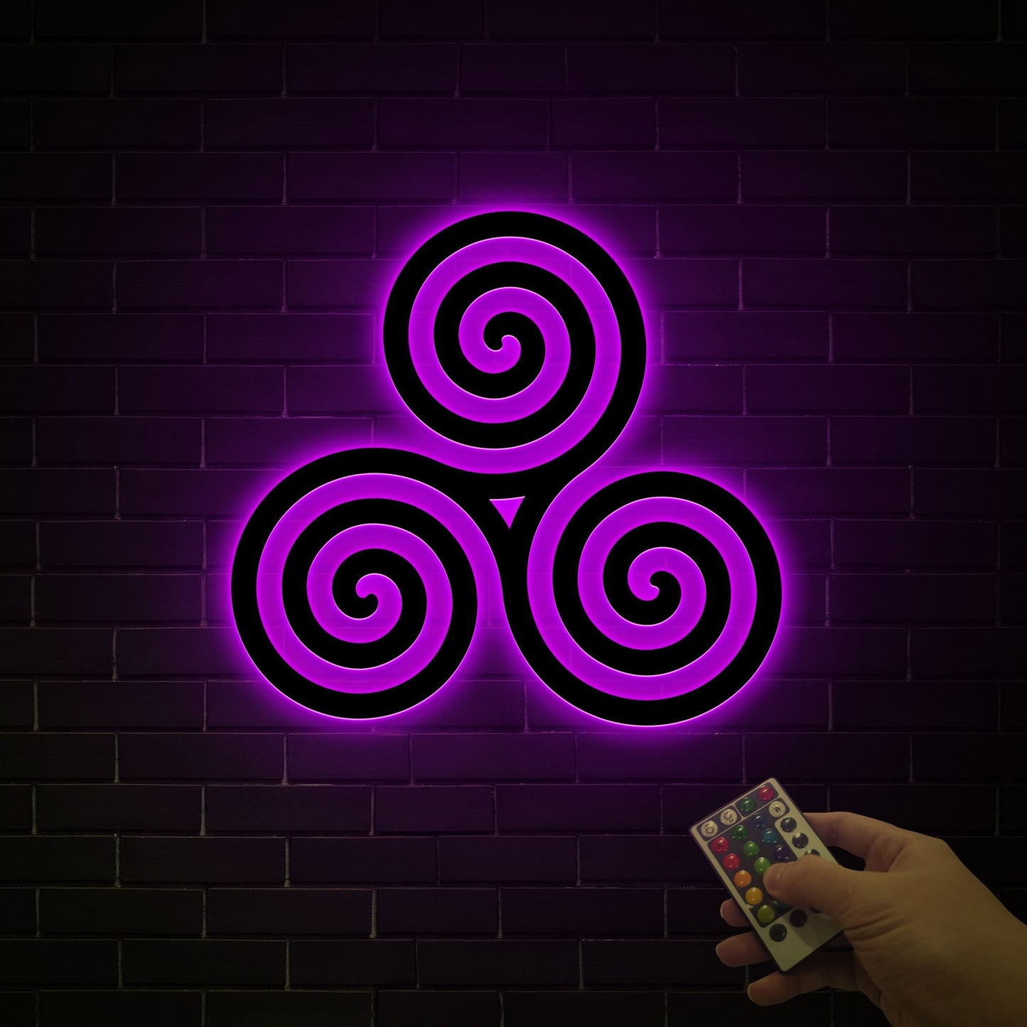 Triskelion Metal Wall Art with Led Light, Celtic Wall Decor, Irish Metal Sign, Triskele Symbol, Triple Spiral Wall Decor, Celtic Home Decor