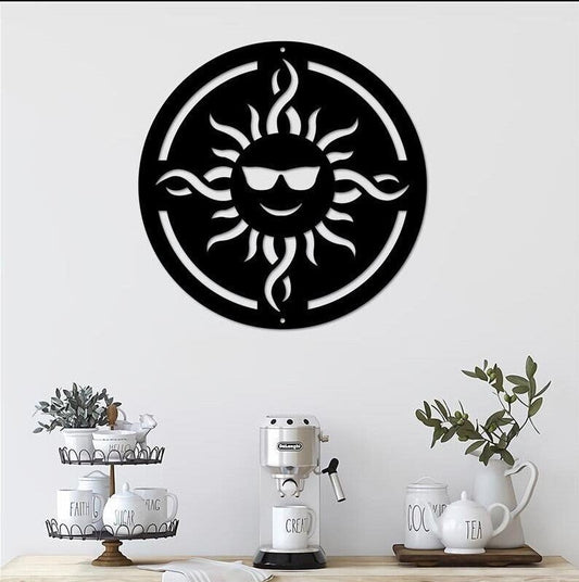 Sun Metal Wall Art Decor - Patio Porch Decor - Outdoor Decoration - Home Decor - Metal Sun Sunburst Wall Art - Outdoor Sun Wall Decor