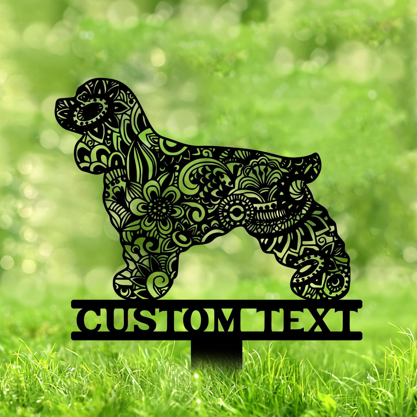 Cocker Spaniel Mandala Garden Stake Metal, Cocker Spaniel Zentangle Metal Yard Art, Cocker Spaniel Gifts, Dog Garden Sign Outdoor Decor