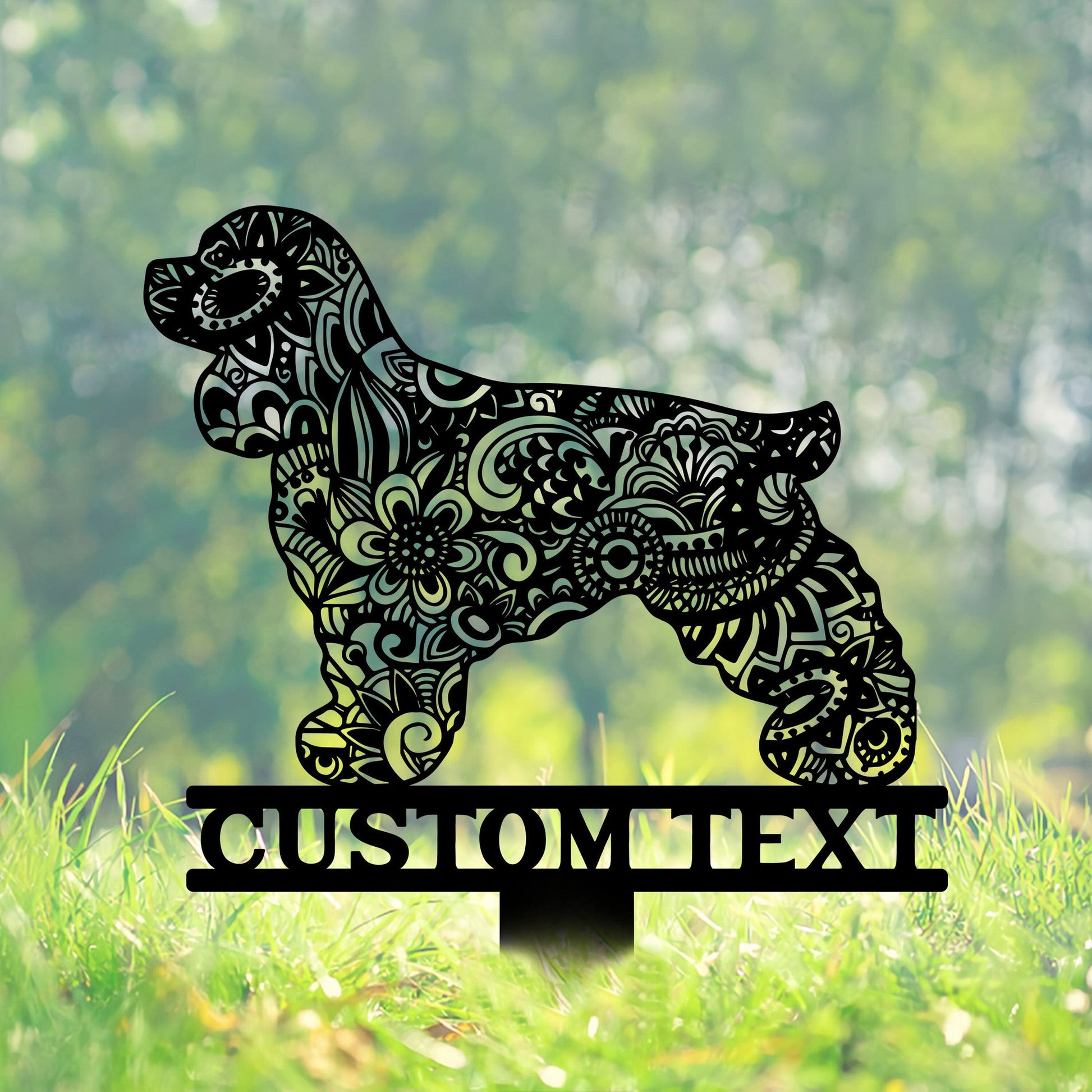 Cocker Spaniel Mandala Garden Stake Metal, Cocker Spaniel Zentangle Metal Yard Art, Cocker Spaniel Gifts, Dog Garden Sign Outdoor Decor