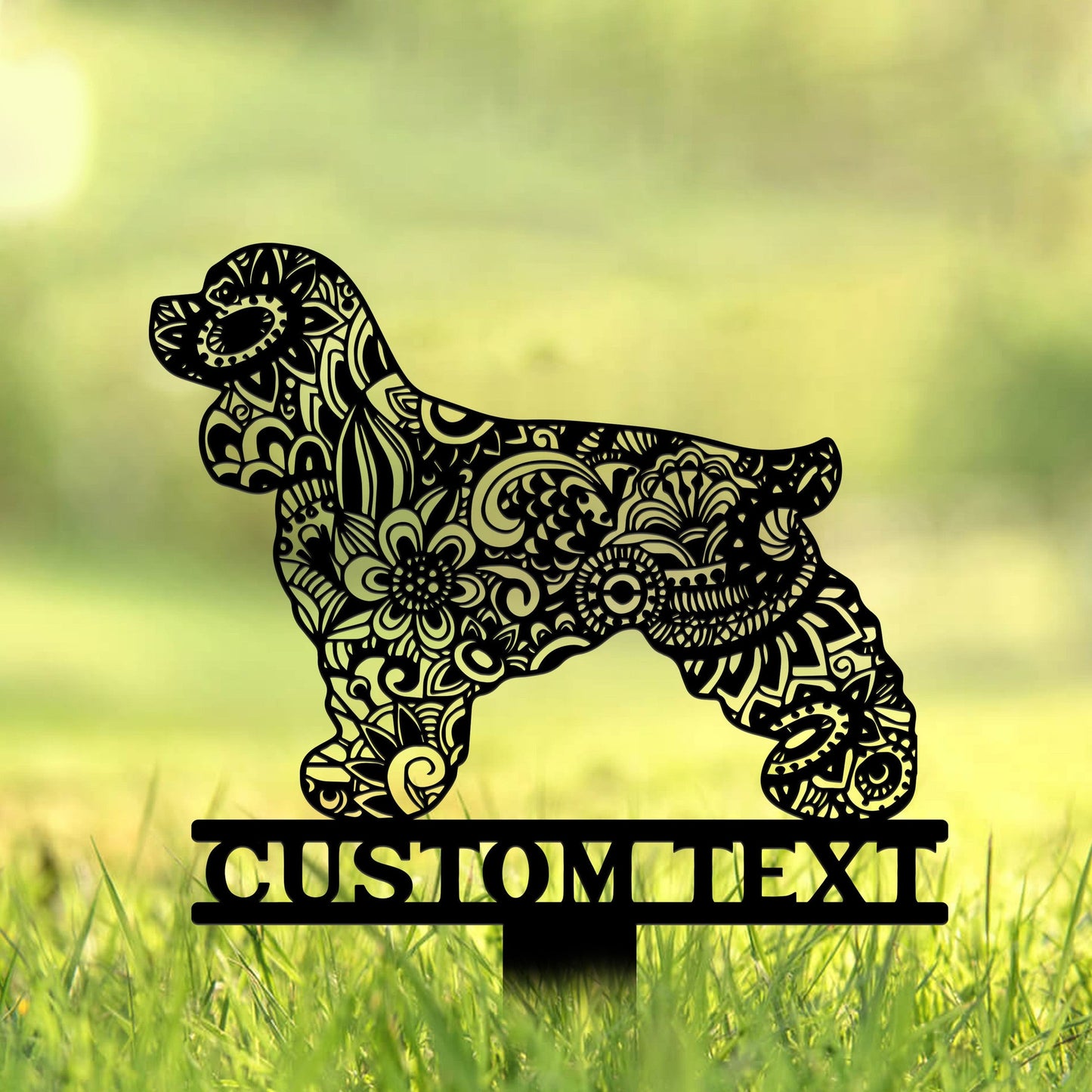 Cocker Spaniel Mandala Garden Stake Metal, Cocker Spaniel Zentangle Metal Yard Art, Cocker Spaniel Gifts, Dog Garden Sign Outdoor Decor