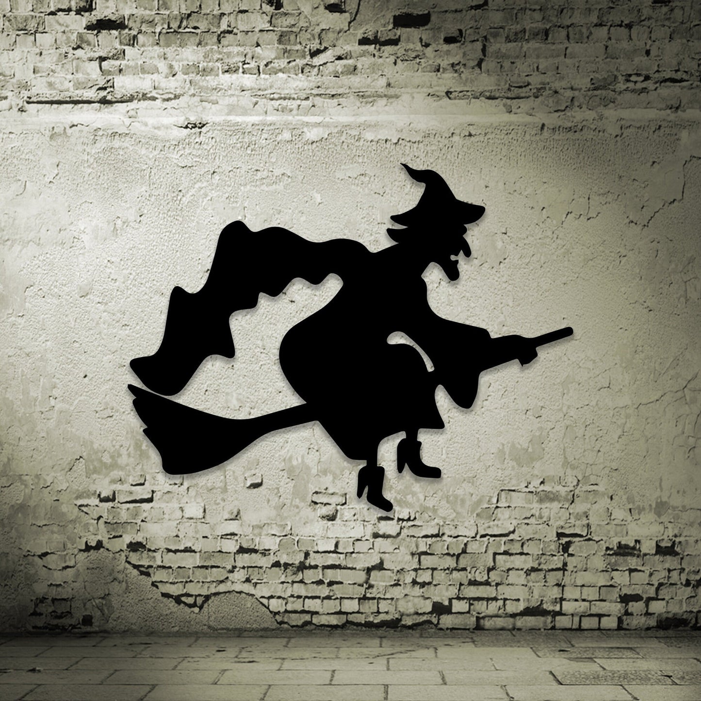 Witch On The Broom Metal Wall Art With Led Lights, Wicked Witch Sign, Witch Halloween, Witch Lover Gift, Halloween Theme Sign, Haunted Sign