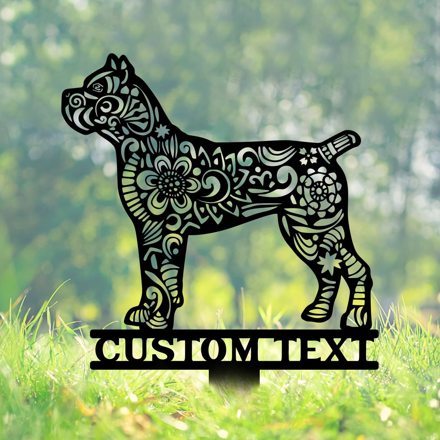 Custom Cane Corsi Dog Stake Metal, Zentangle Metal Yard Art, Dog Garden Sign, Outdoor Decor, Cane Corsi Lover, Mandala Cane Corsi Stake