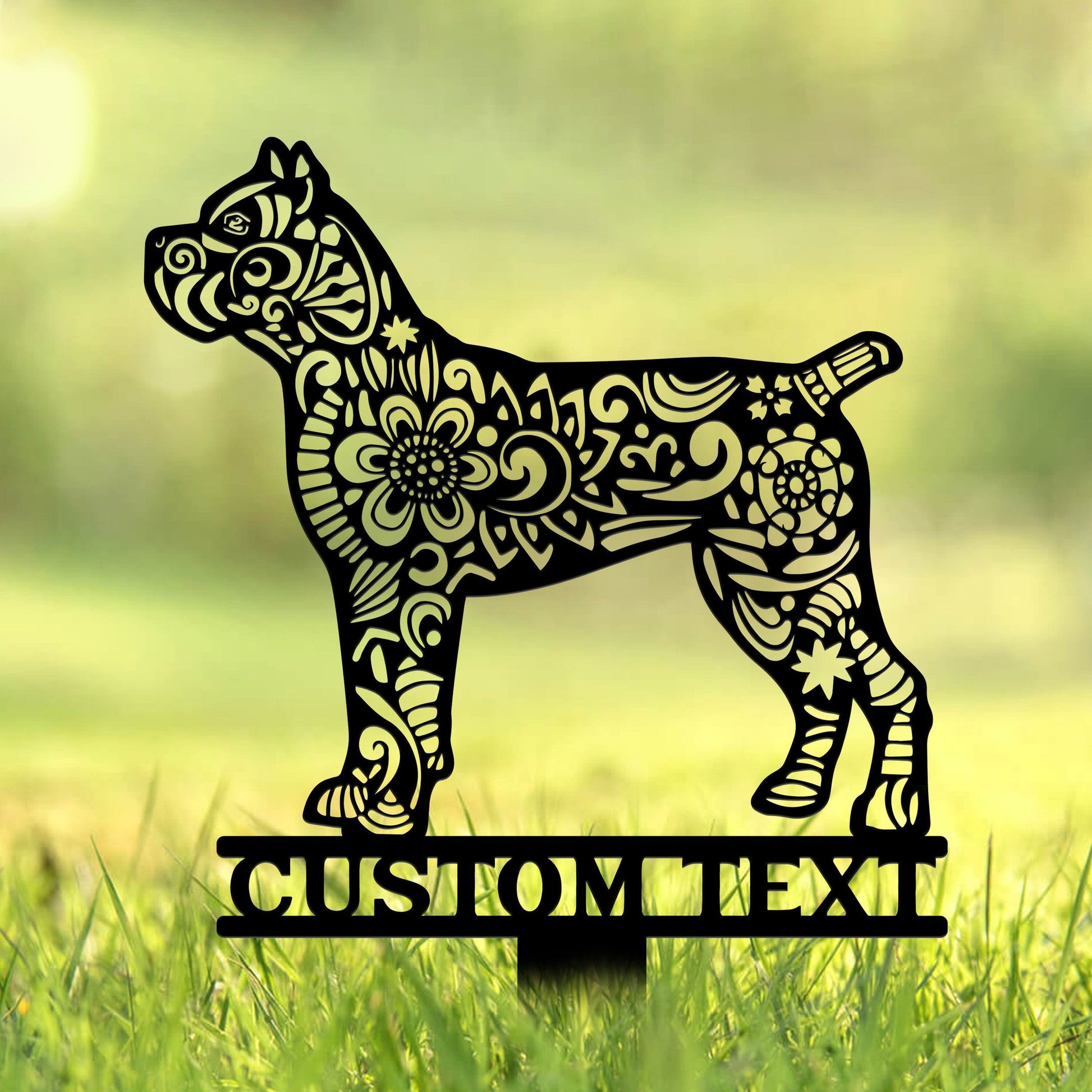 Custom Cane Corsi Dog Stake Metal, Zentangle Metal Yard Art, Dog Garden Sign, Outdoor Decor, Cane Corsi Lover, Mandala Cane Corsi Stake