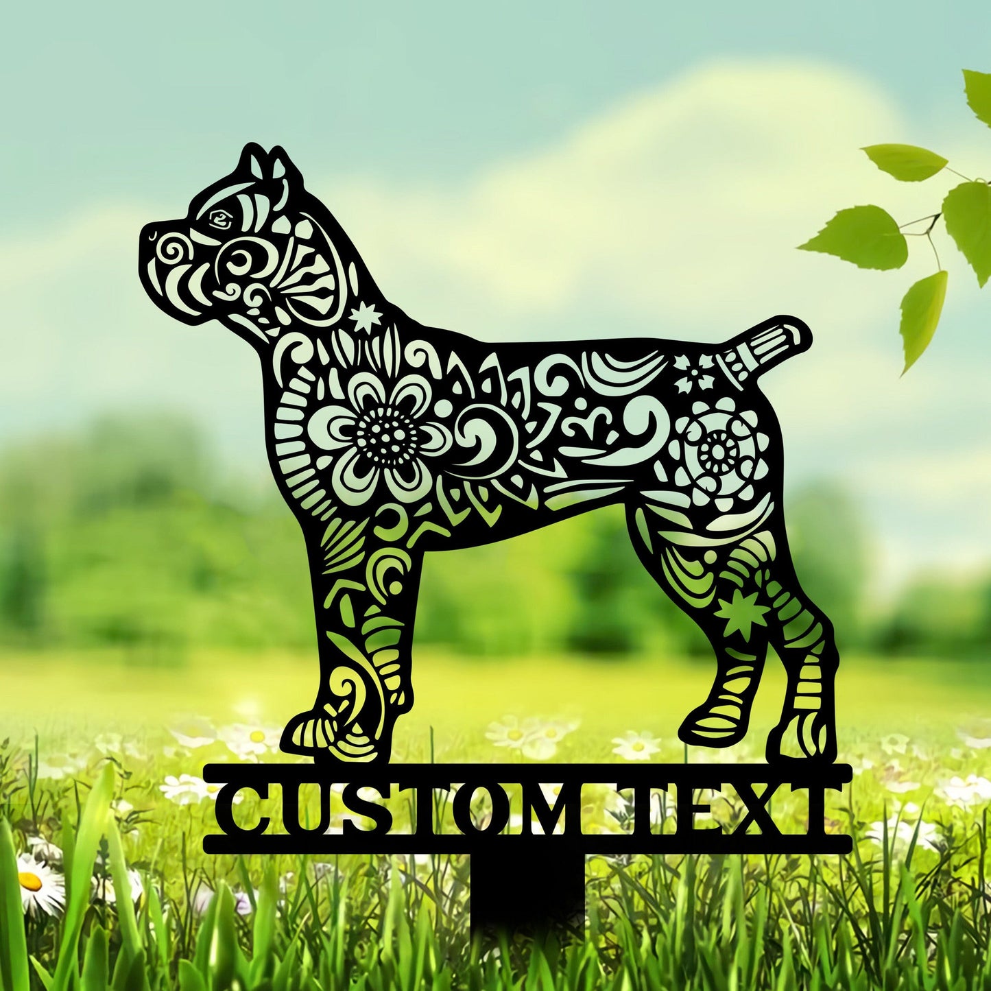 Custom Cane Corsi Dog Stake Metal, Zentangle Metal Yard Art, Dog Garden Sign, Outdoor Decor, Cane Corsi Lover, Mandala Cane Corsi Stake