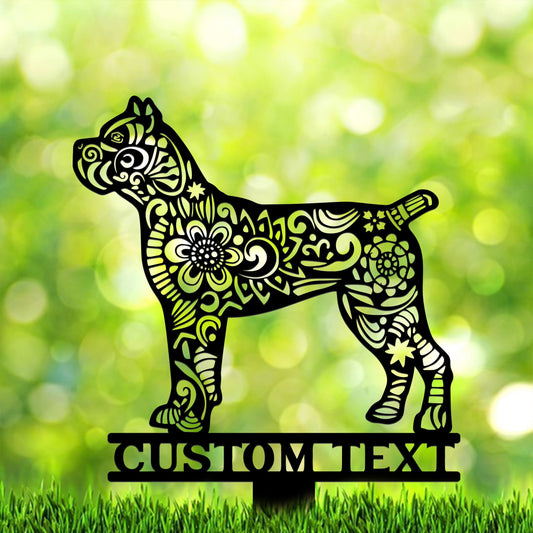 Custom Cane Corsi Dog Stake Metal, Zentangle Metal Yard Art, Dog Garden Sign, Outdoor Decor, Cane Corsi Lover, Mandala Cane Corsi Stake