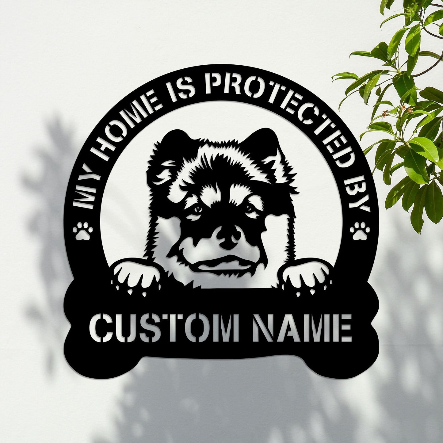 Custom Akita Chow Dog Metal Wall With Led Lights, Akita Chow Lover Gift, Metal Dog Sign, Dog Owner Gift, Dog Name Sign, Akita Chow Decor