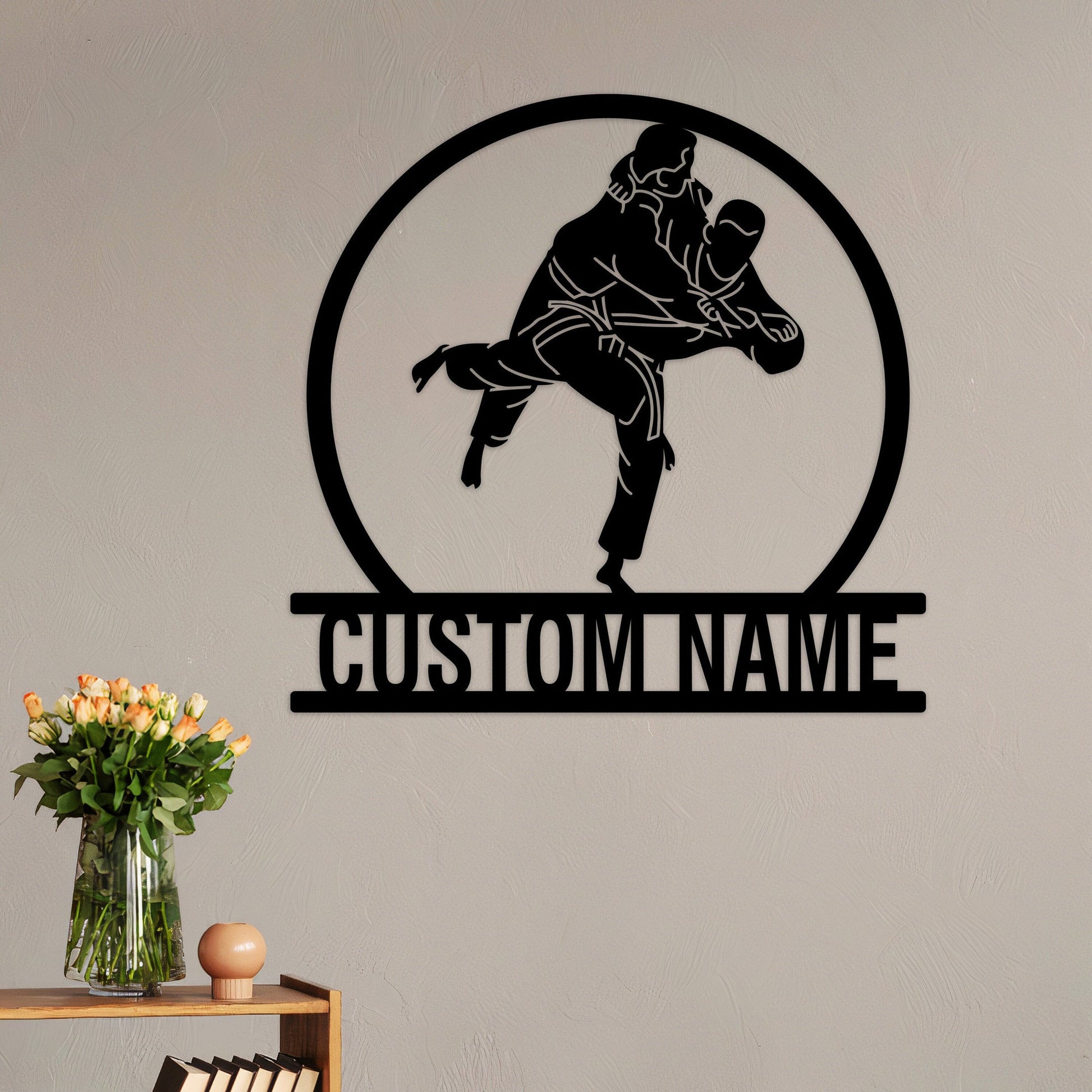 Personalized Judo Sport Metal Wall Art With Led Lights, Martial Arts Sign, Judo Lover Gift, Dorm Decor, Birthday Gift, Christmas Gift